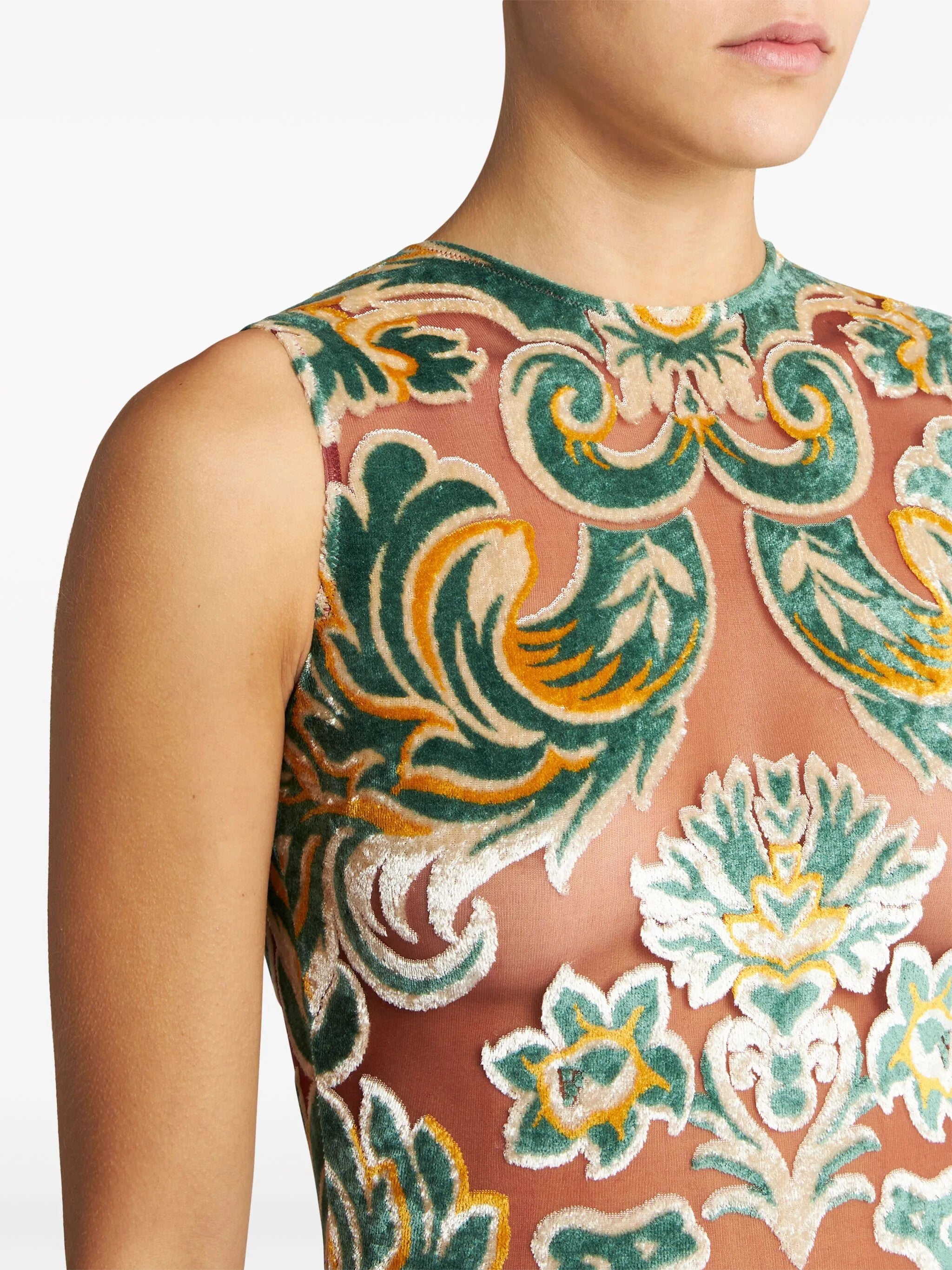 patterned-jacquard midi dress