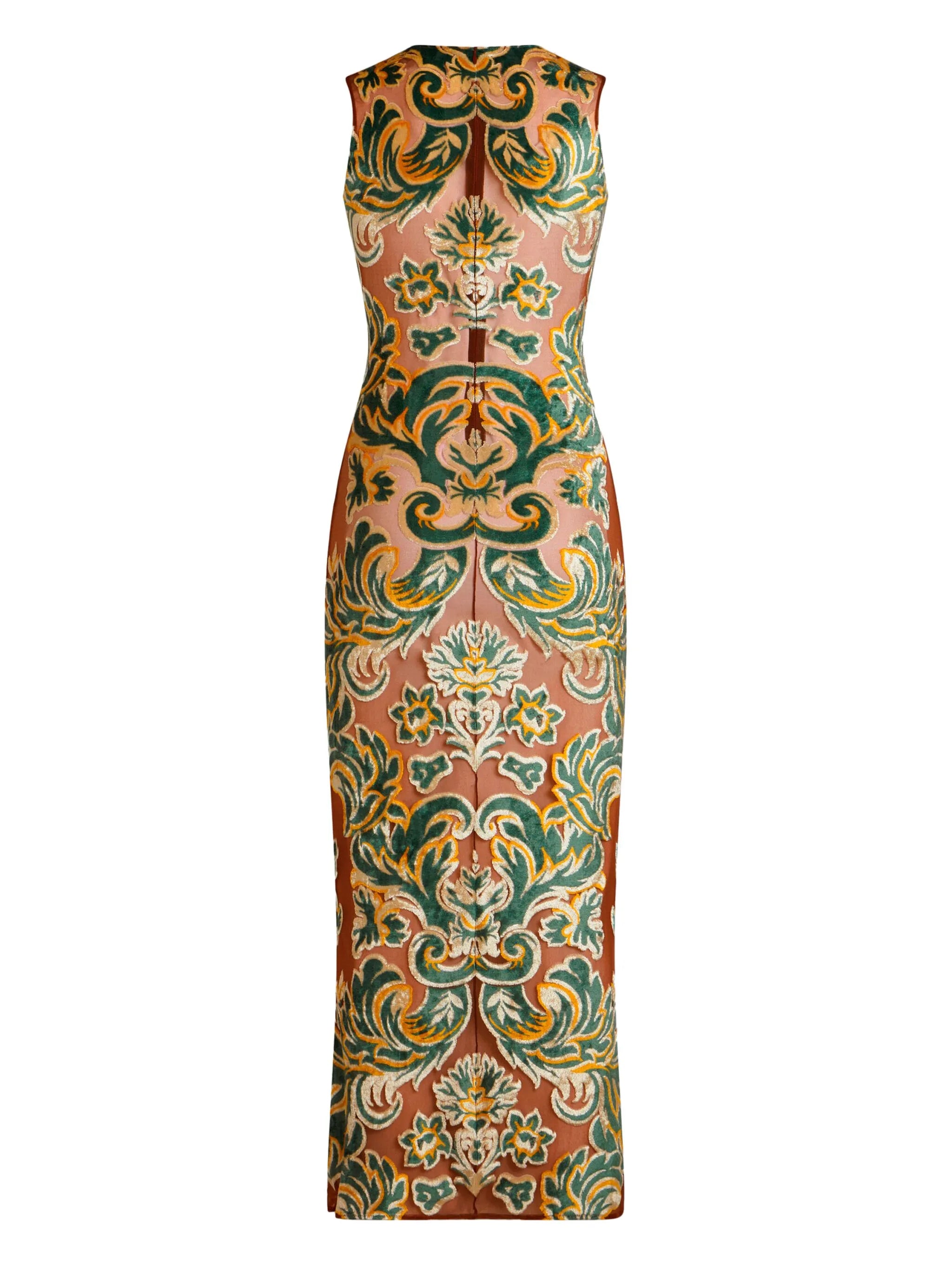 patterned-jacquard midi dress