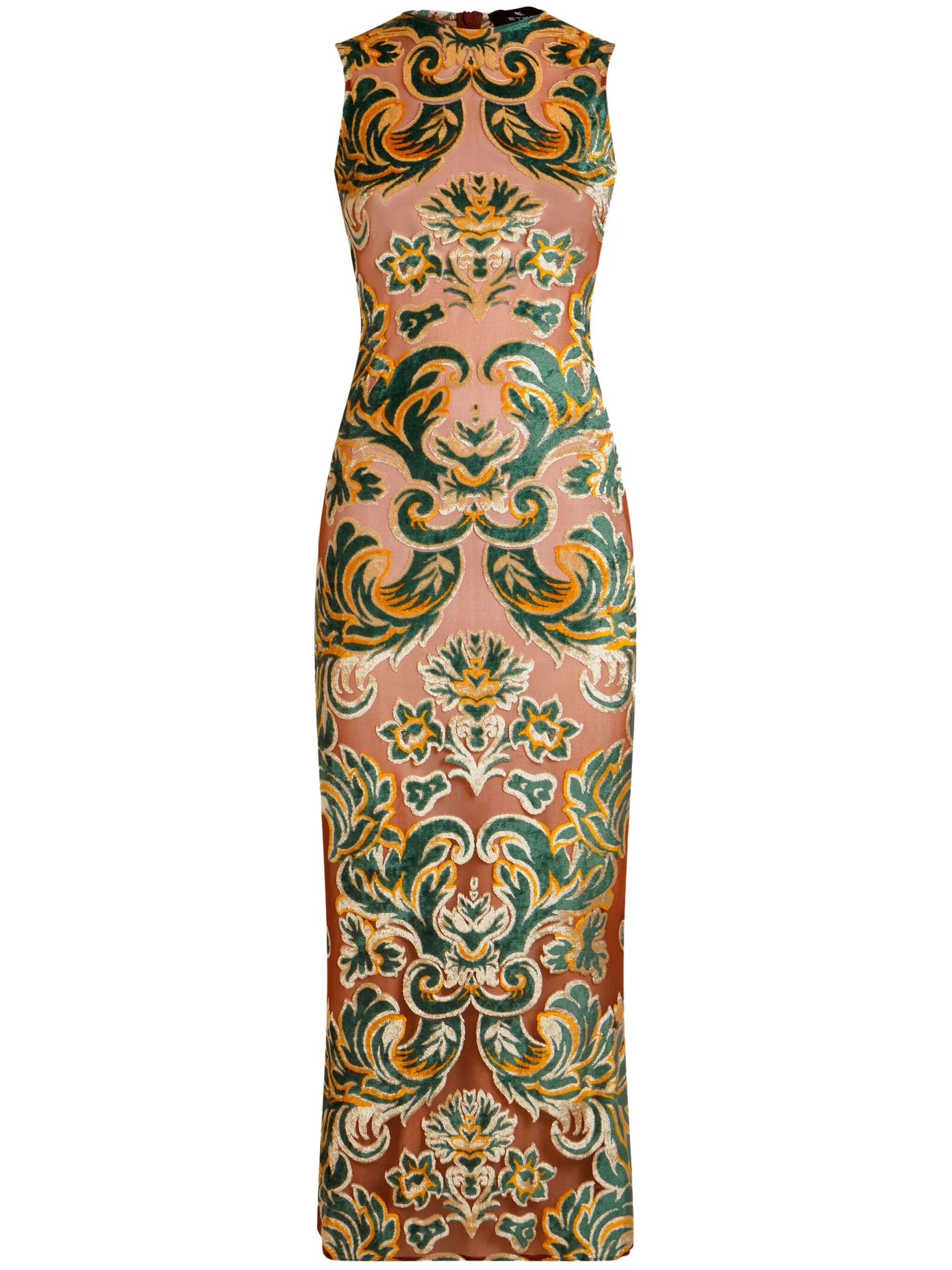 patterned-jacquard midi dress