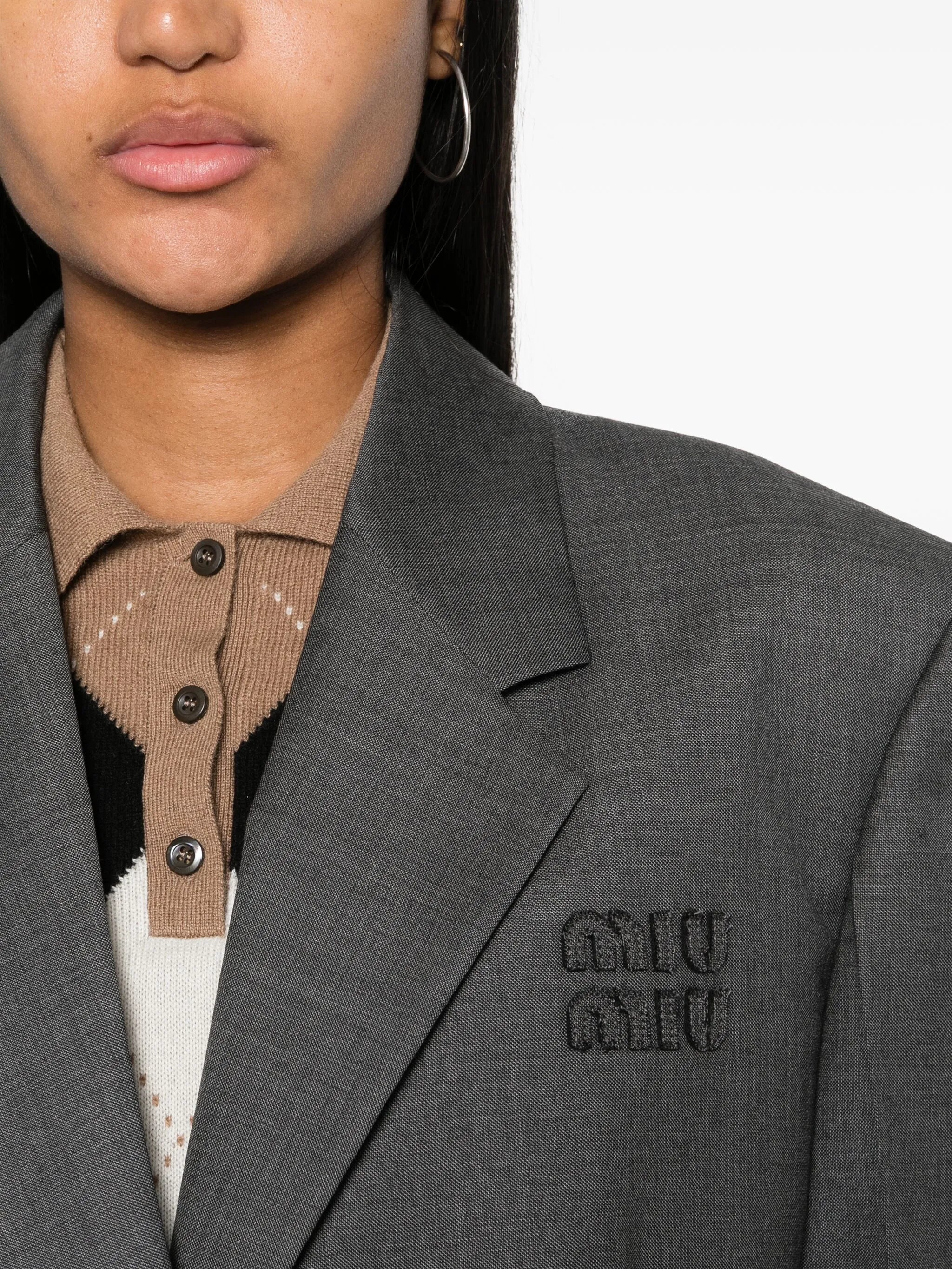 logo-patch twill blazer