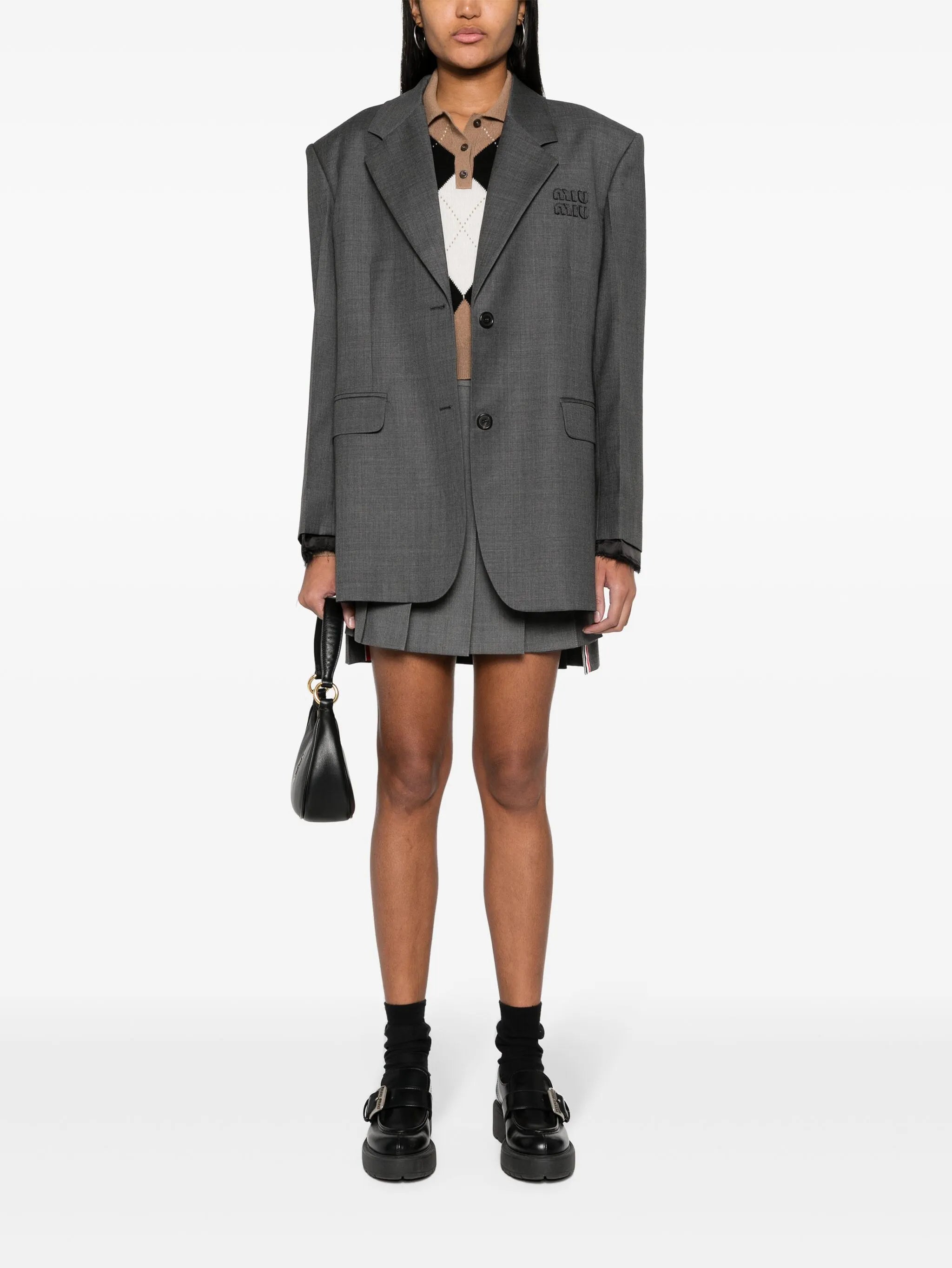 logo-patch twill blazer