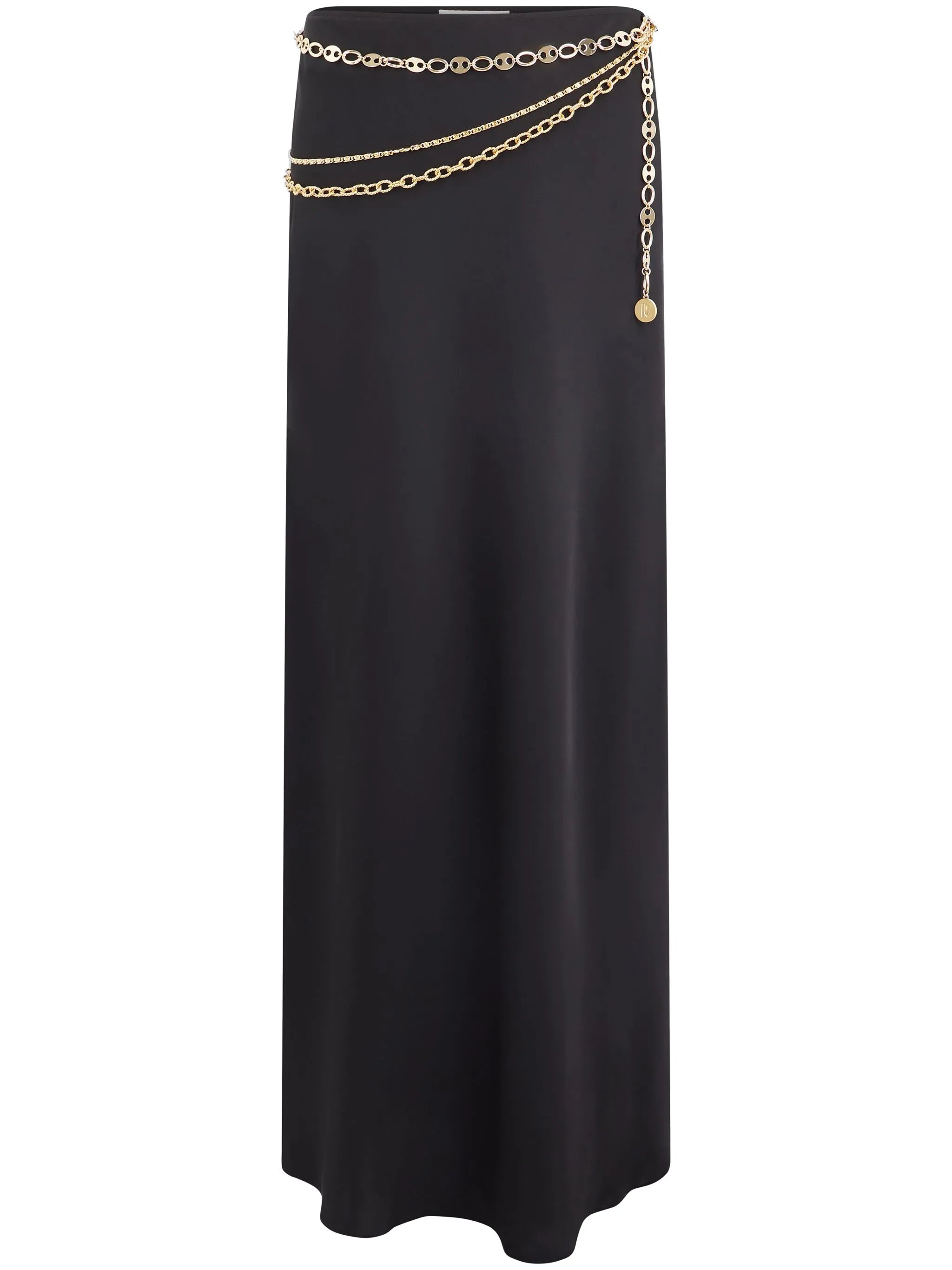 chain-detail maxi skirt