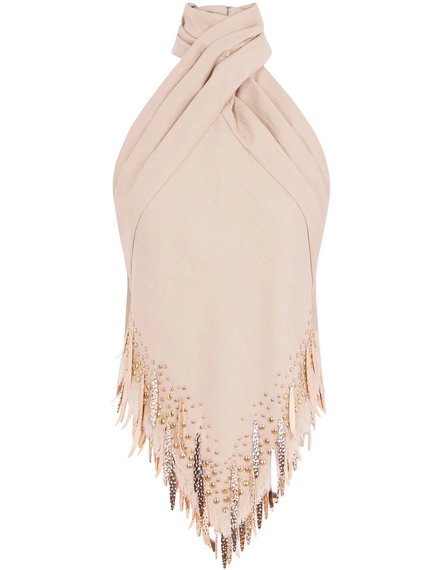 fringe-detail halterneck top