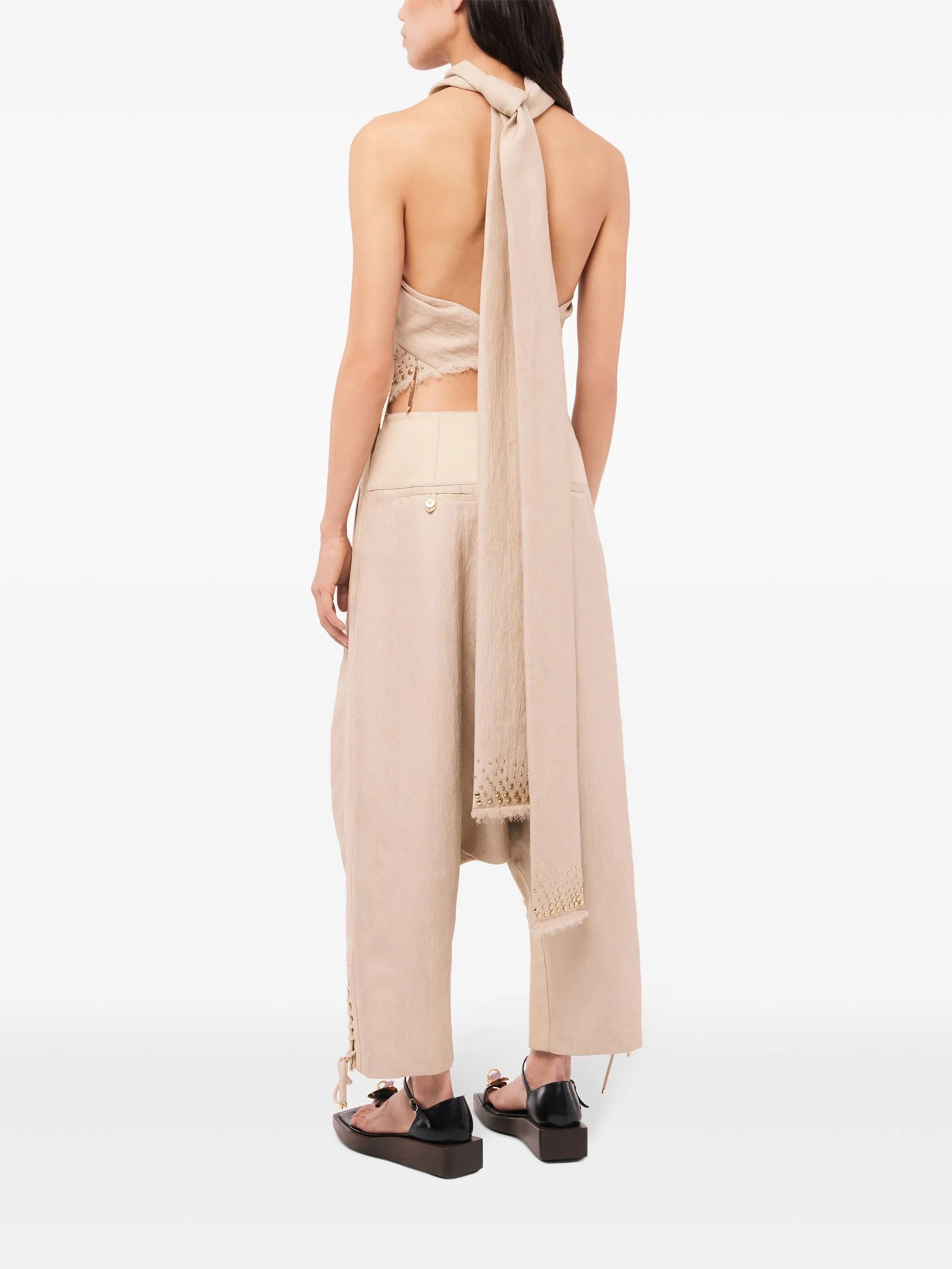 fringe-detail halterneck top