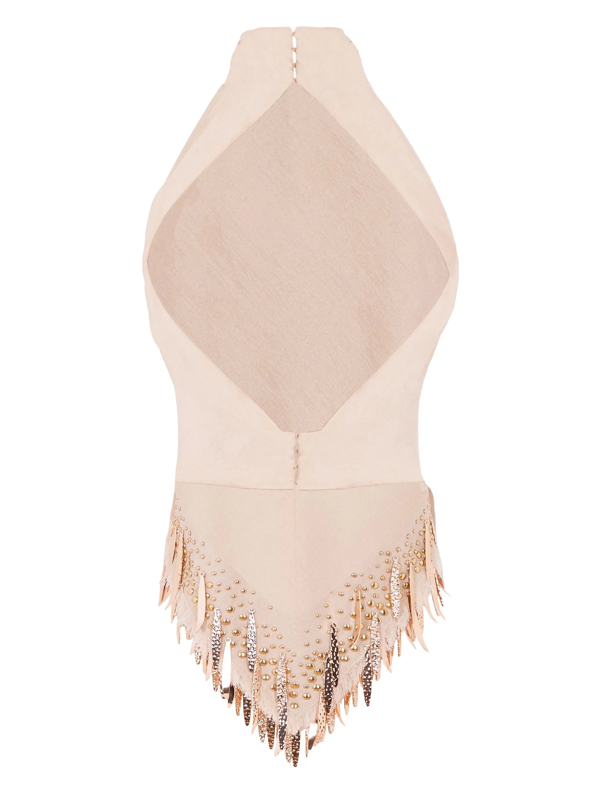 fringe-detail halterneck top