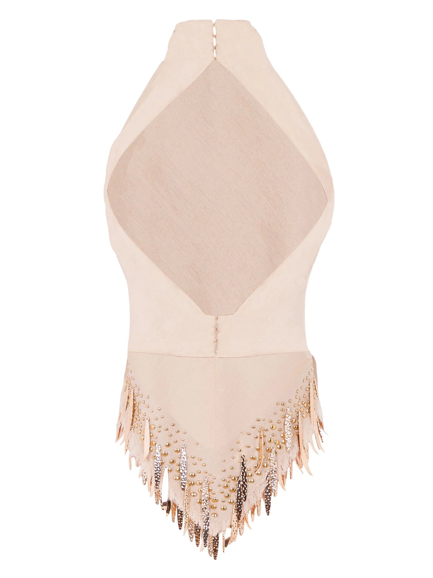 fringe-detail halterneck top