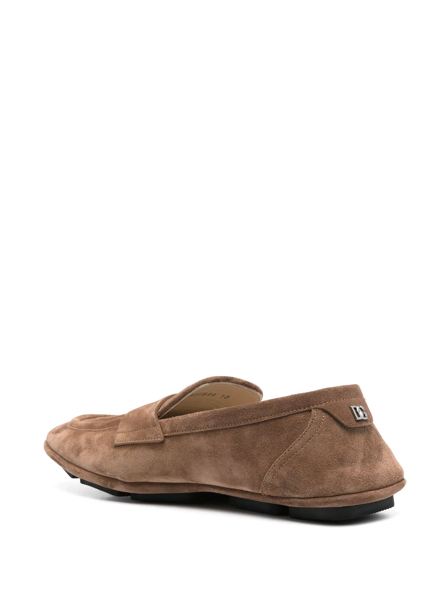 logo-plaque suede loafers