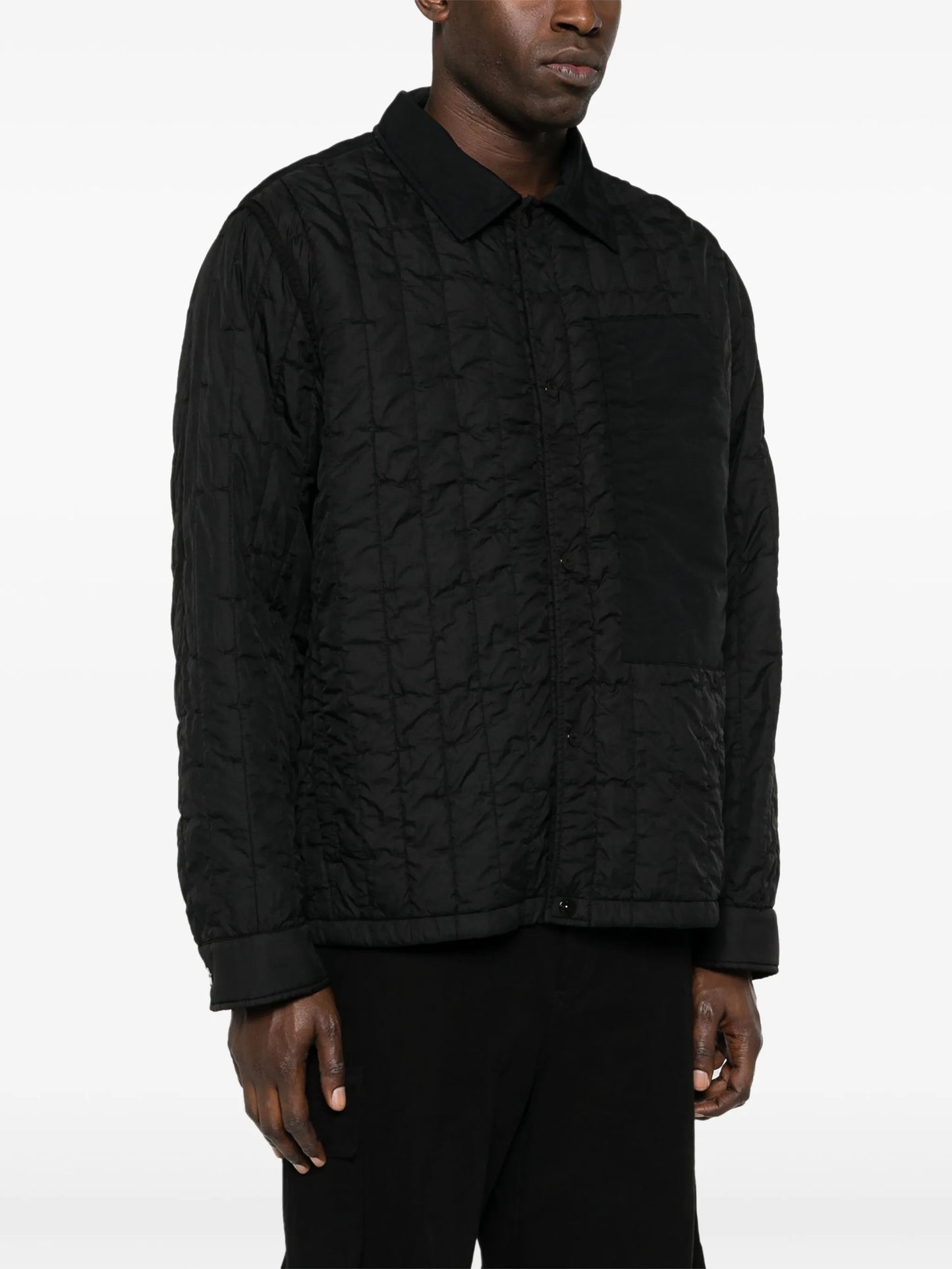 crinkled quilted shirt jacket