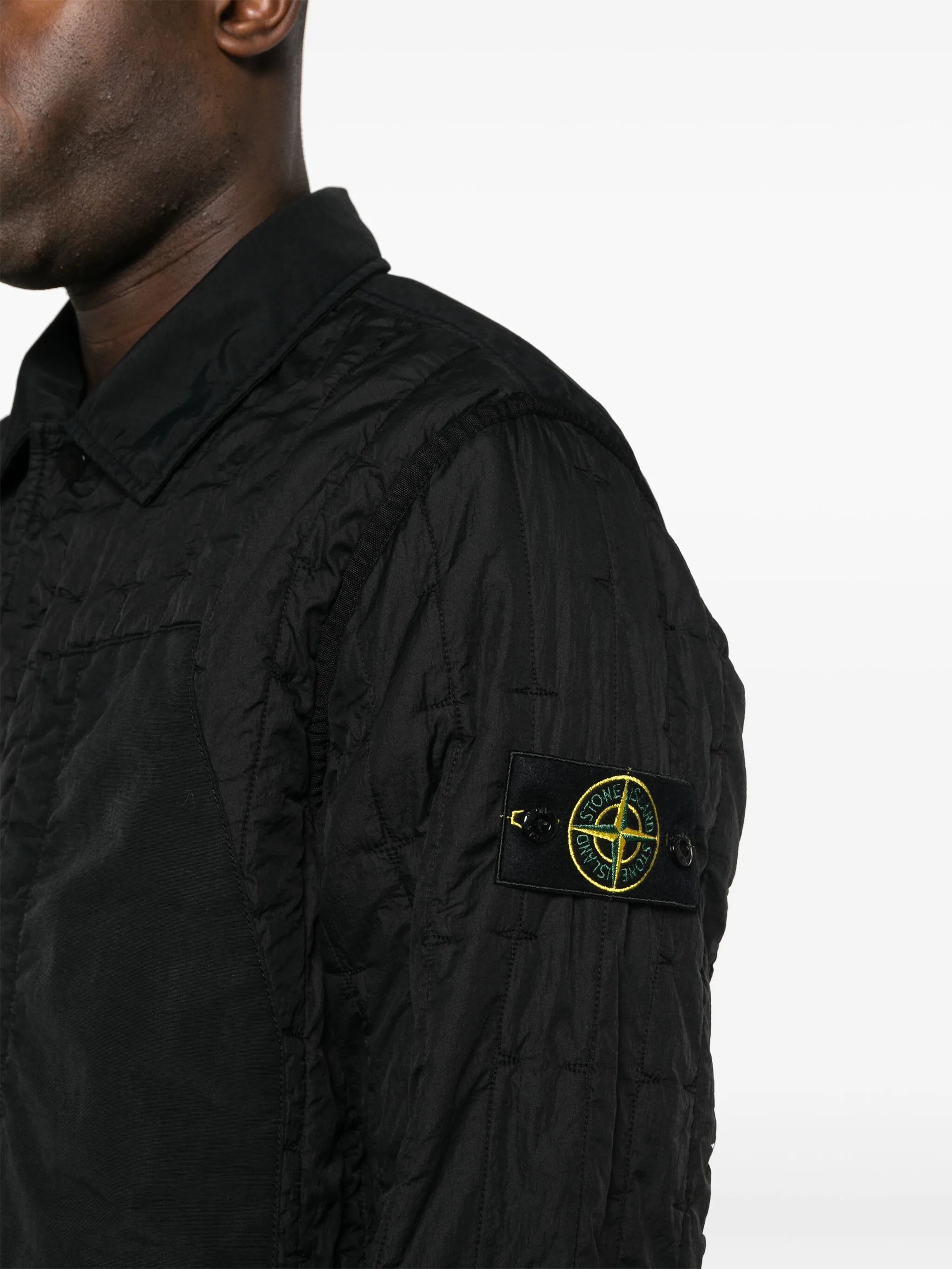 crinkled quilted shirt jacket