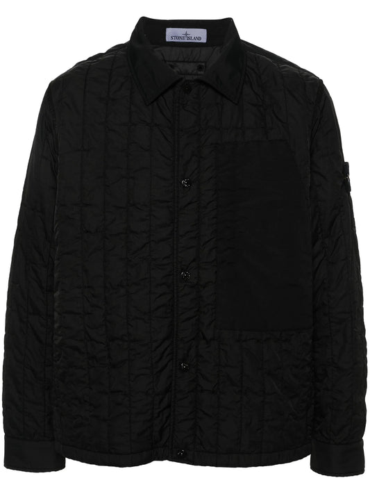 crinkled quilted shirt jacket