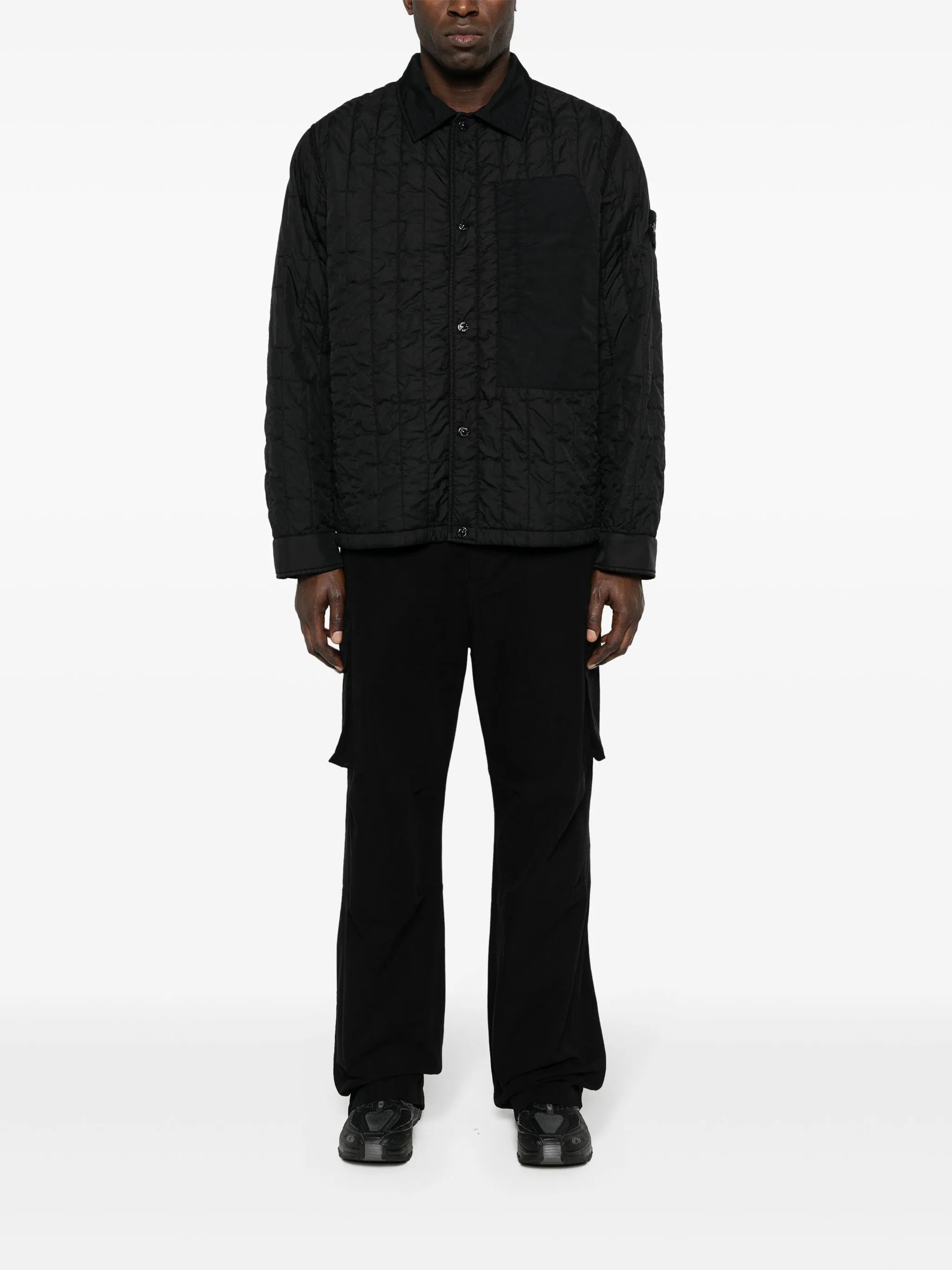 crinkled quilted shirt jacket