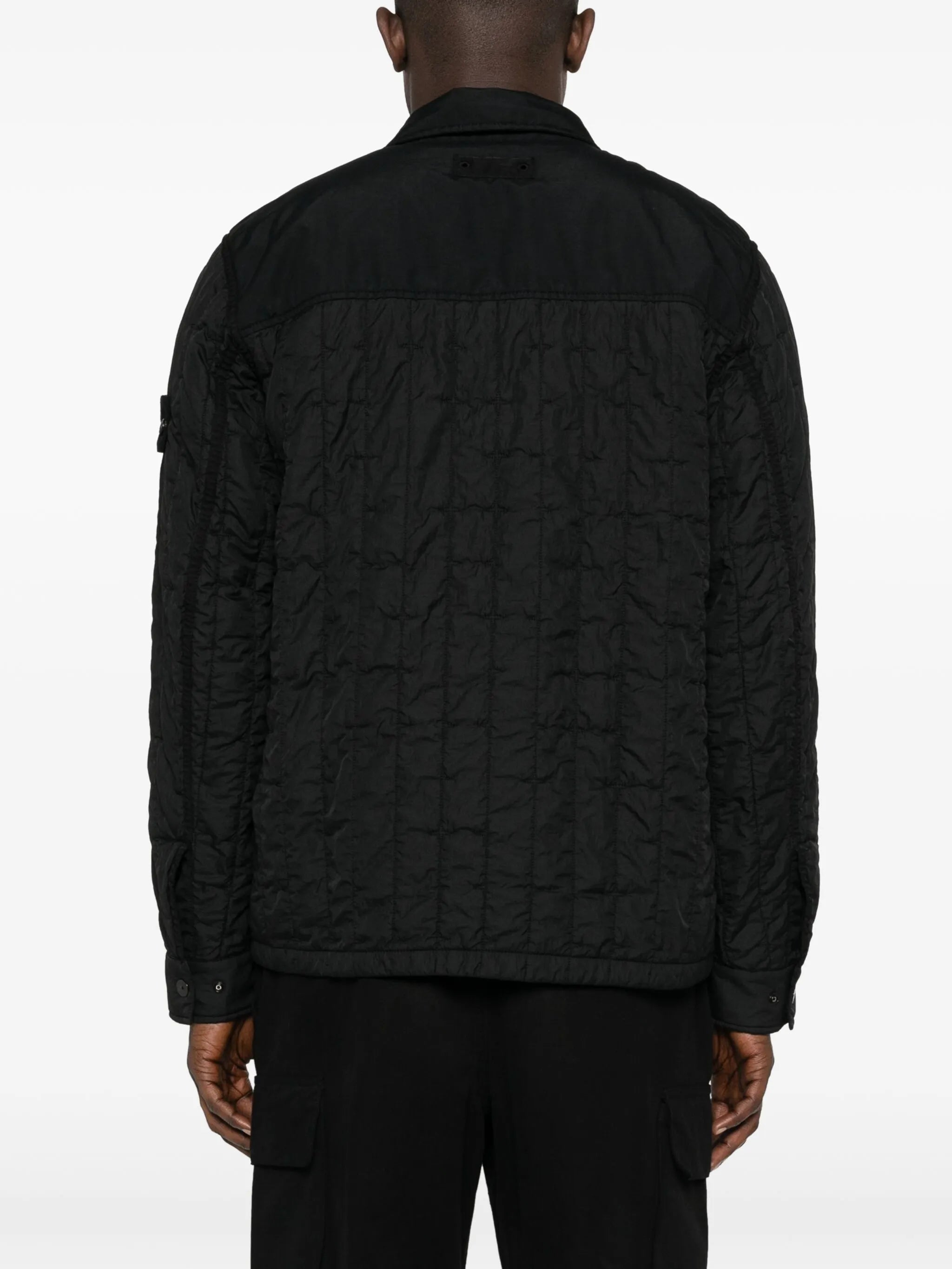 crinkled quilted shirt jacket