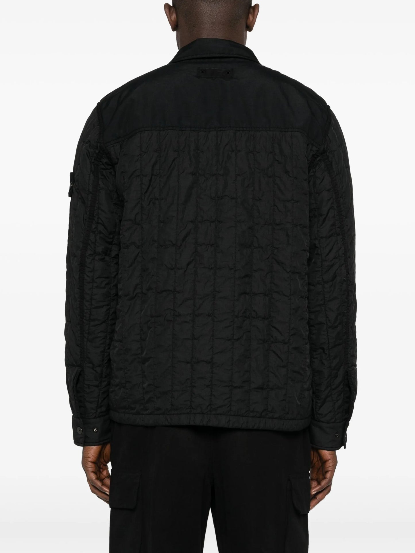 crinkled quilted shirt jacket