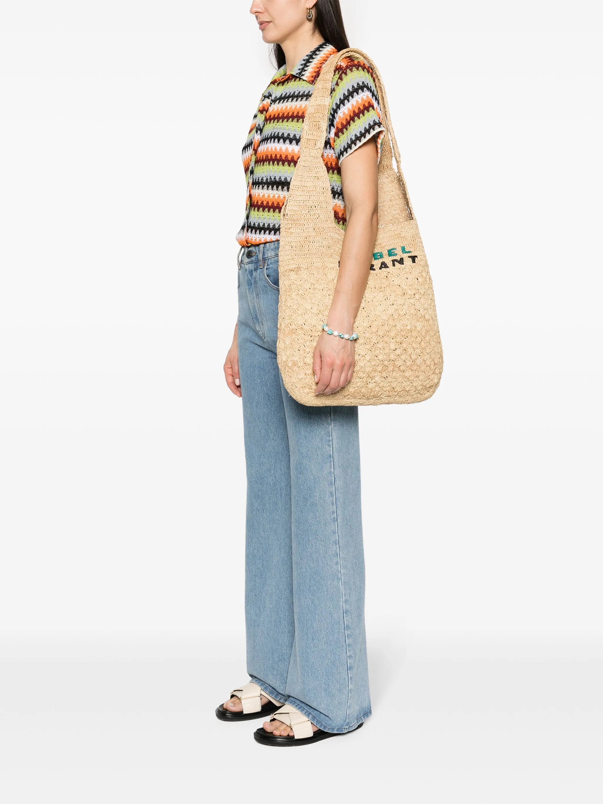 Praia Medium raffia bag