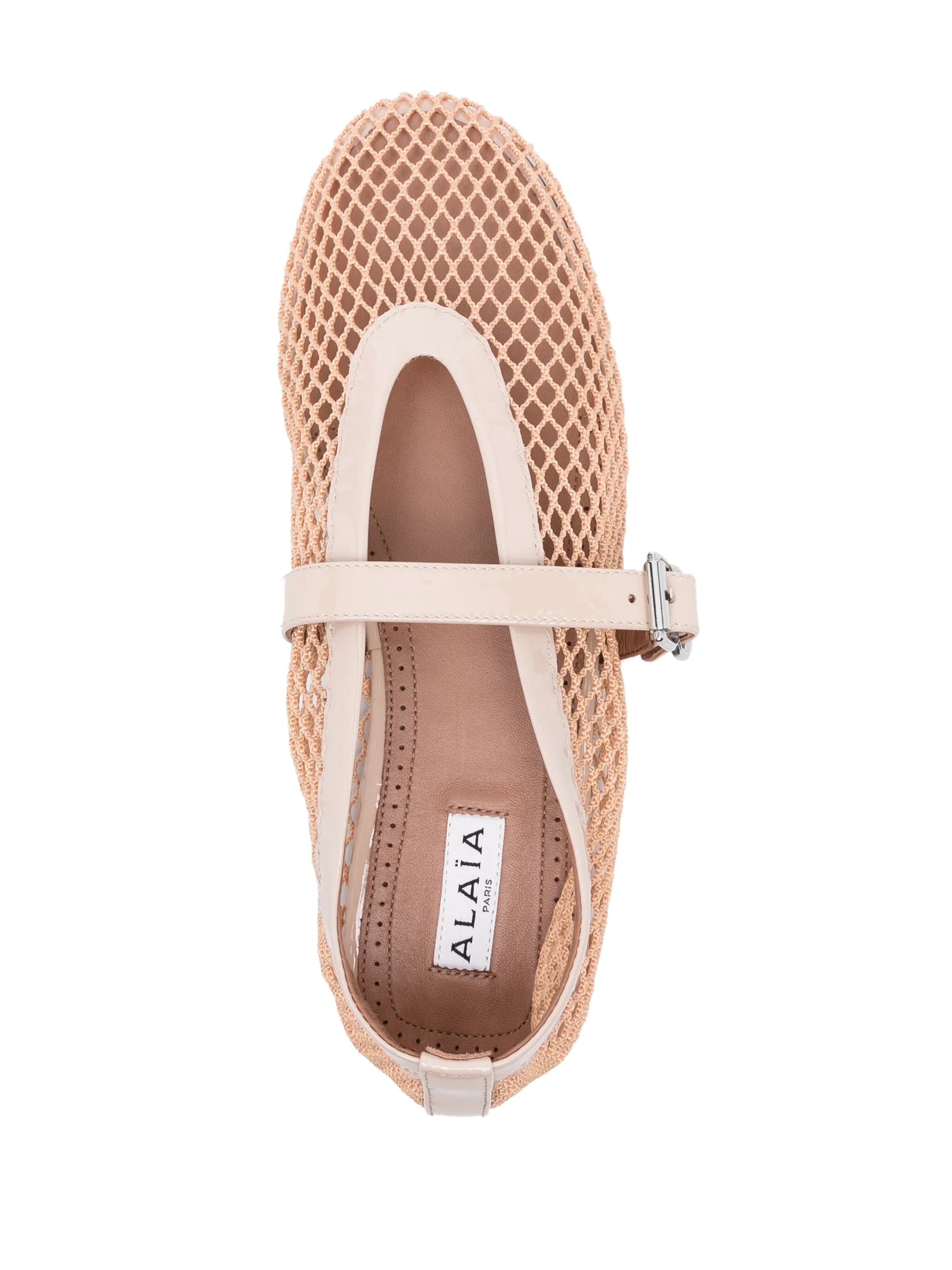 Fishnet ballerina shoes