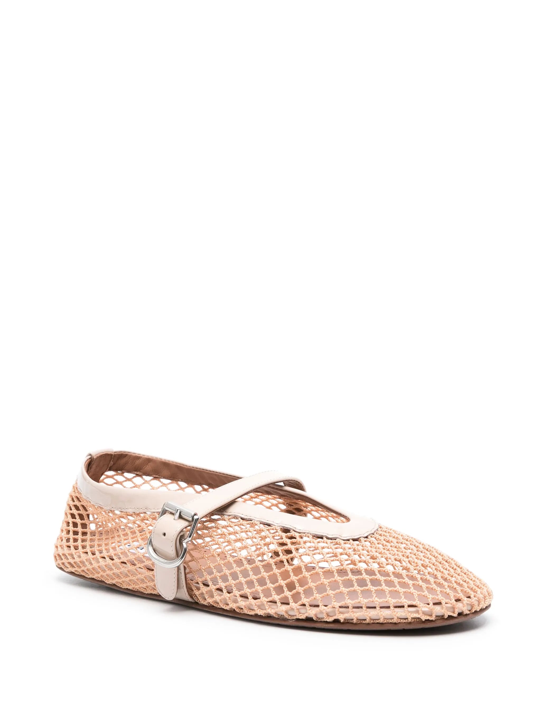 Fishnet ballerina shoes