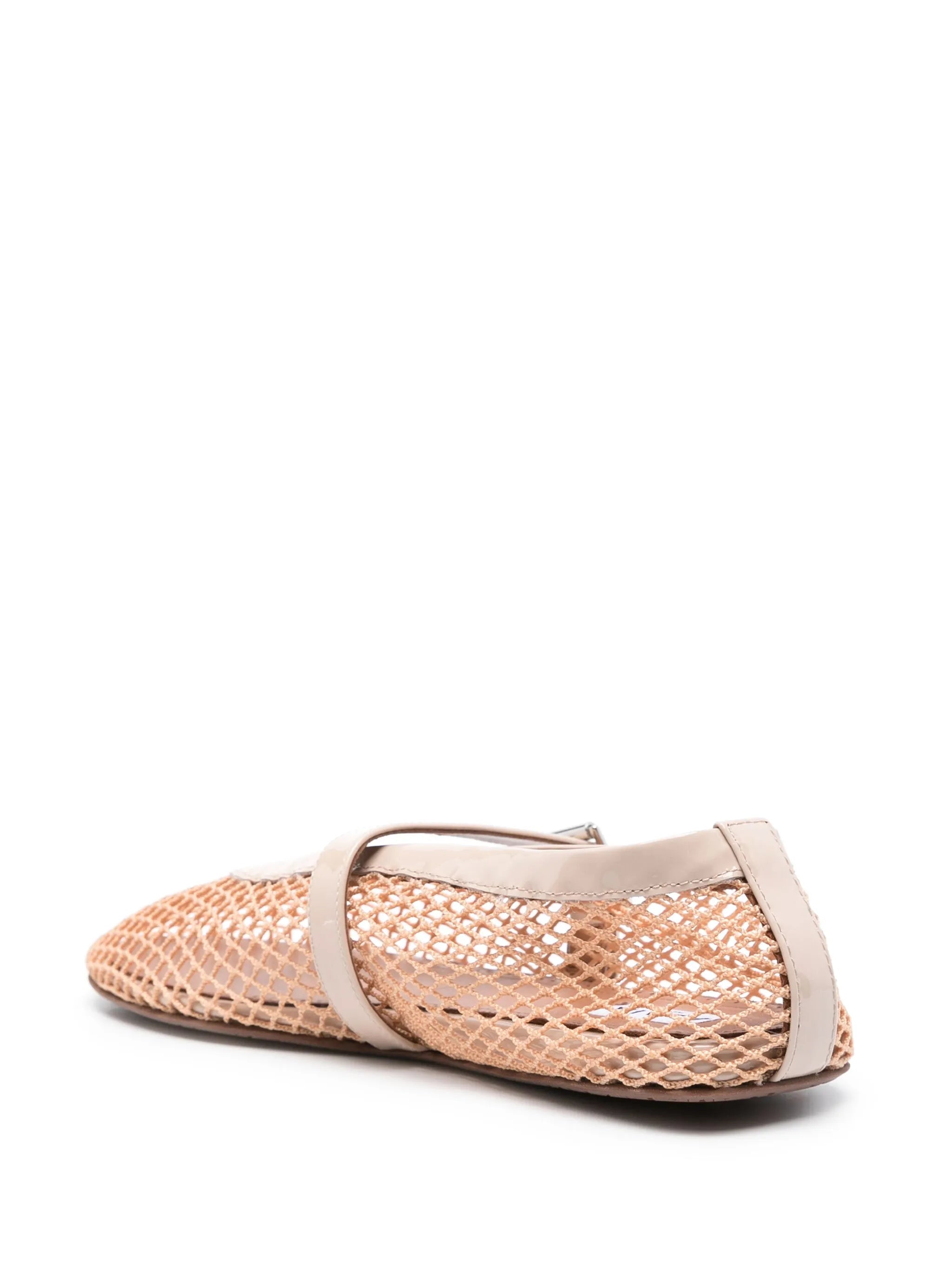 Fishnet ballerina shoes