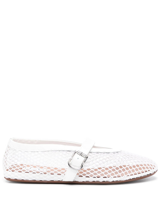 Fishnet ballerina shoes