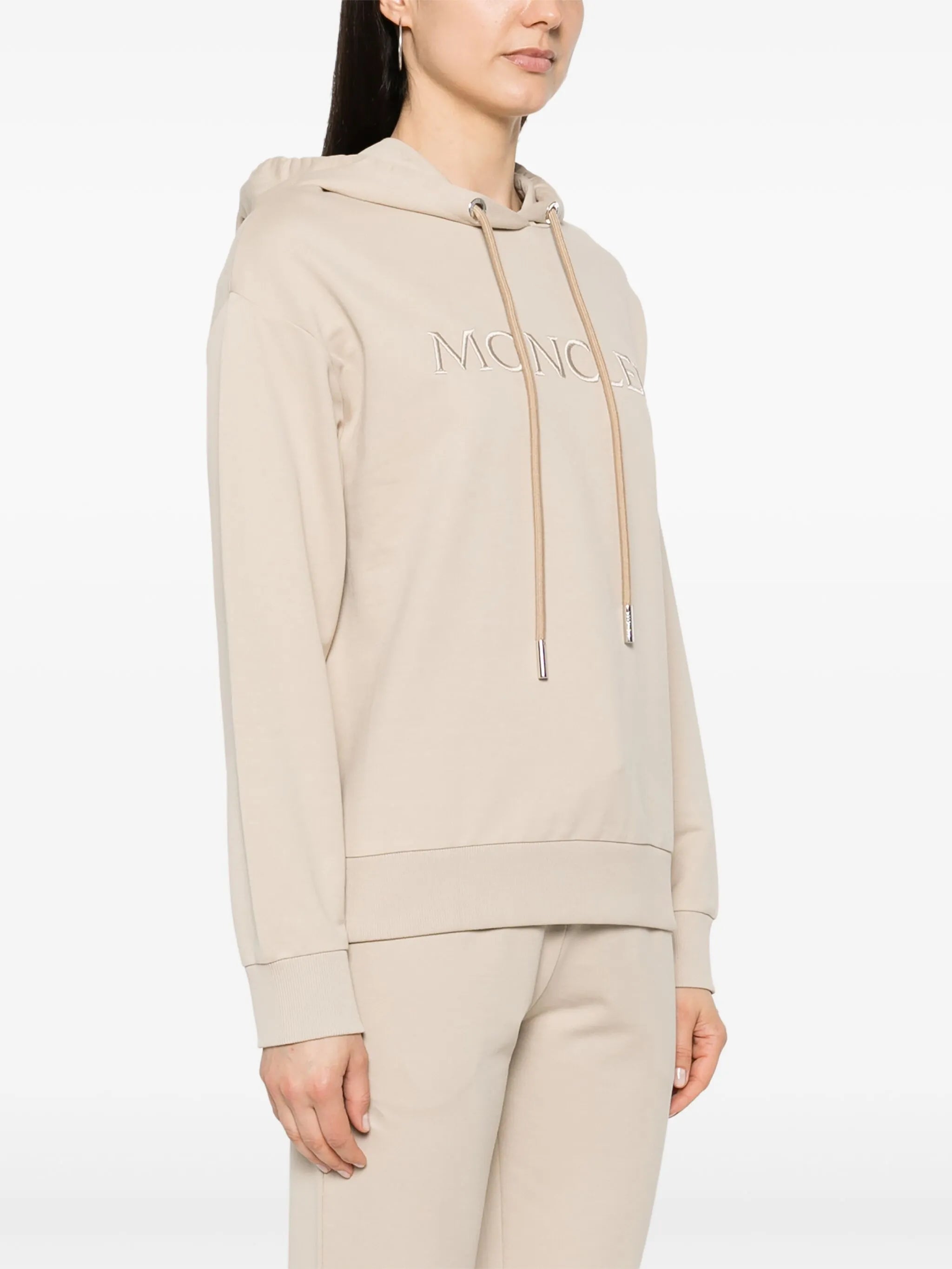 logo-embroidered cotton hoodie
