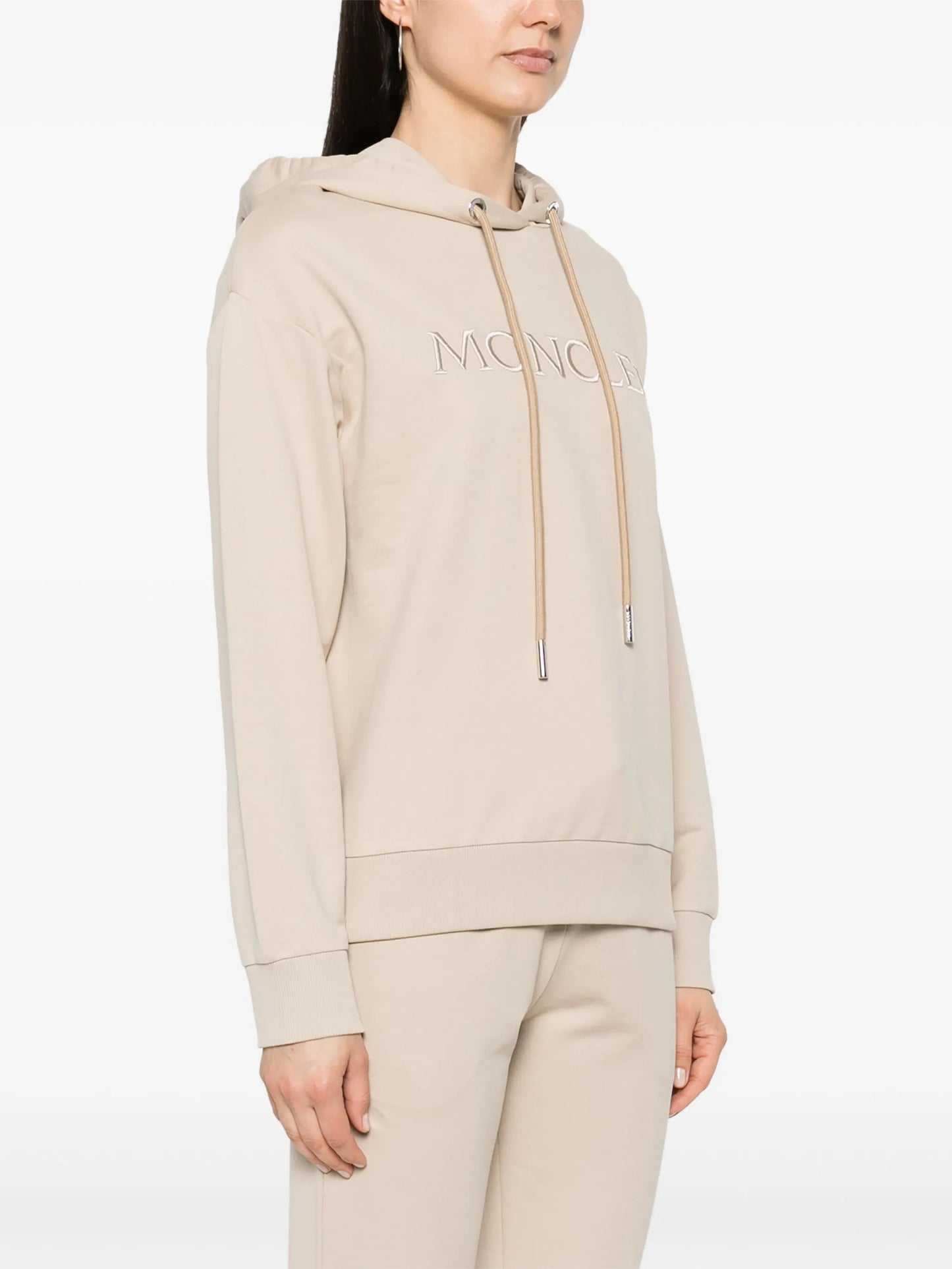logo-embroidered cotton hoodie