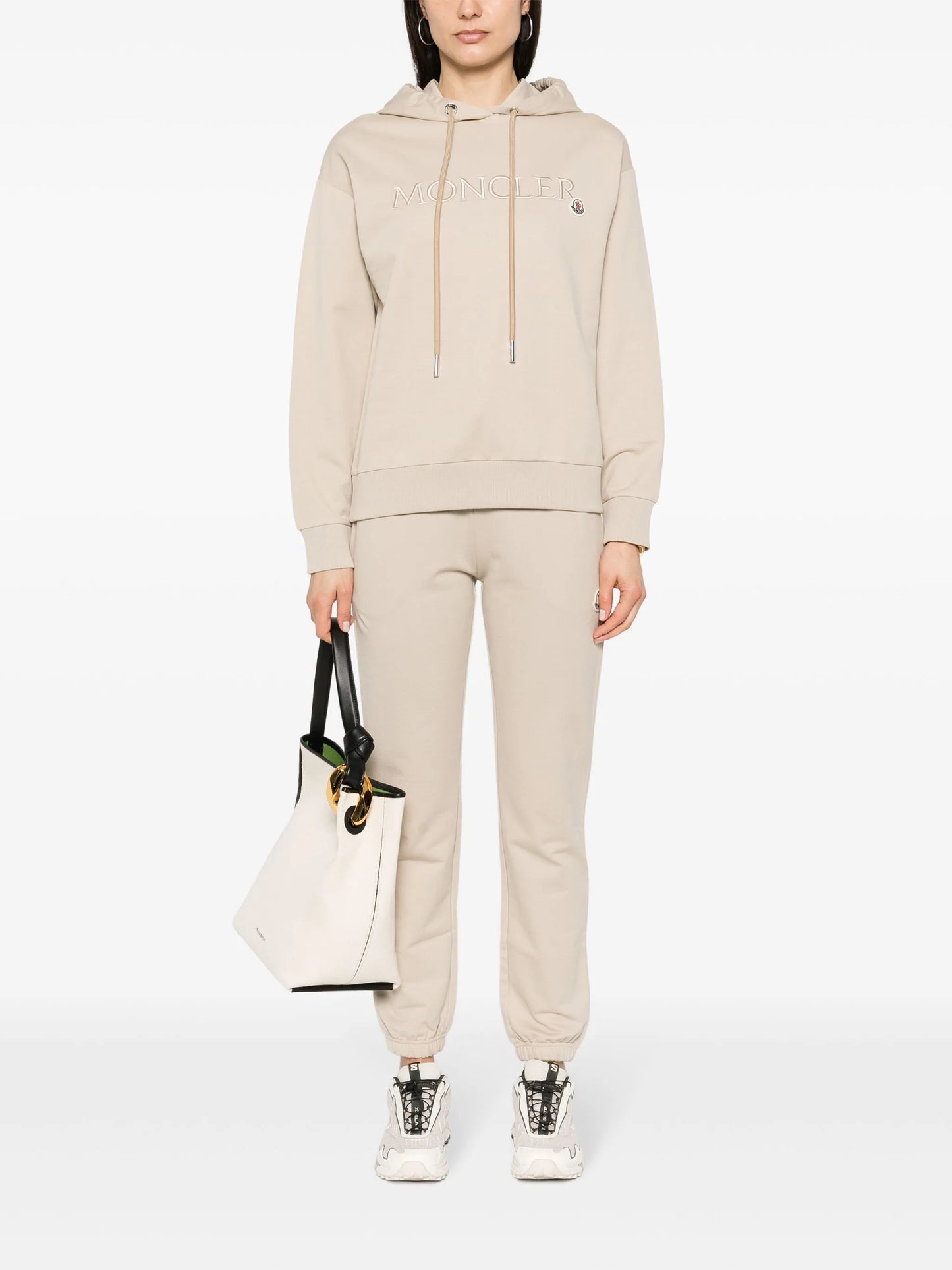 logo-embroidered cotton hoodie