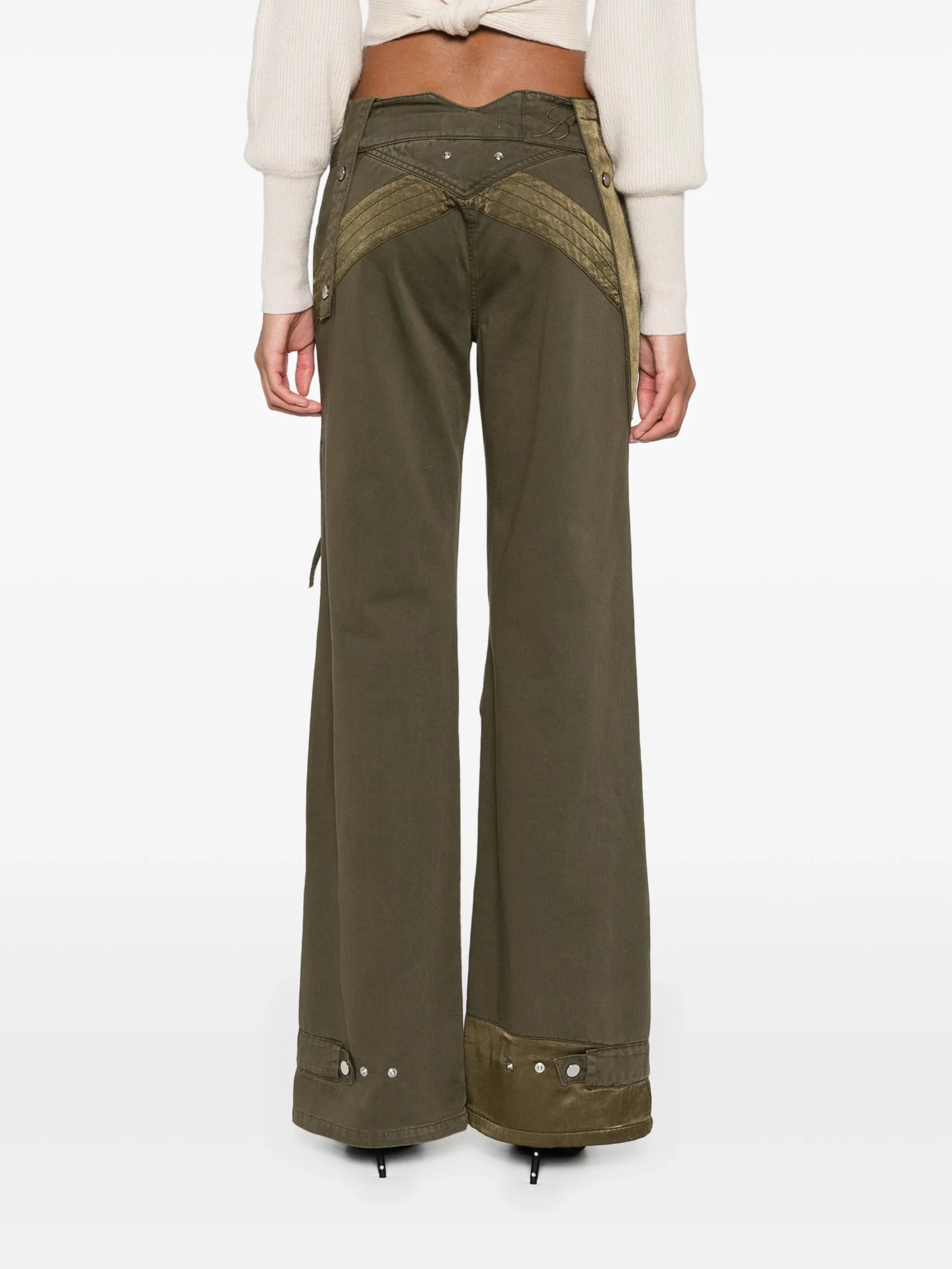 satin-insert cargo trousers