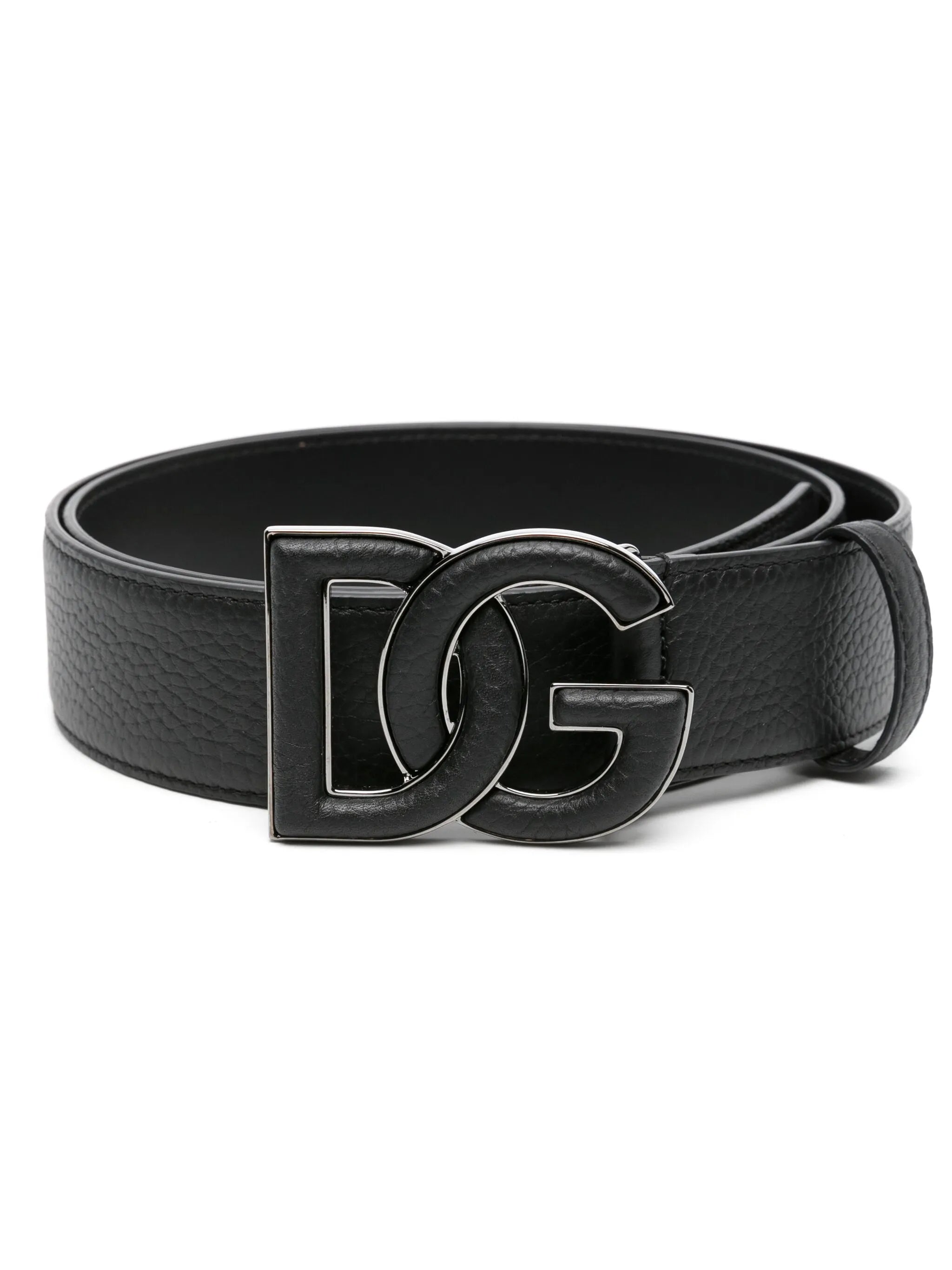 logo-buckle leather belt