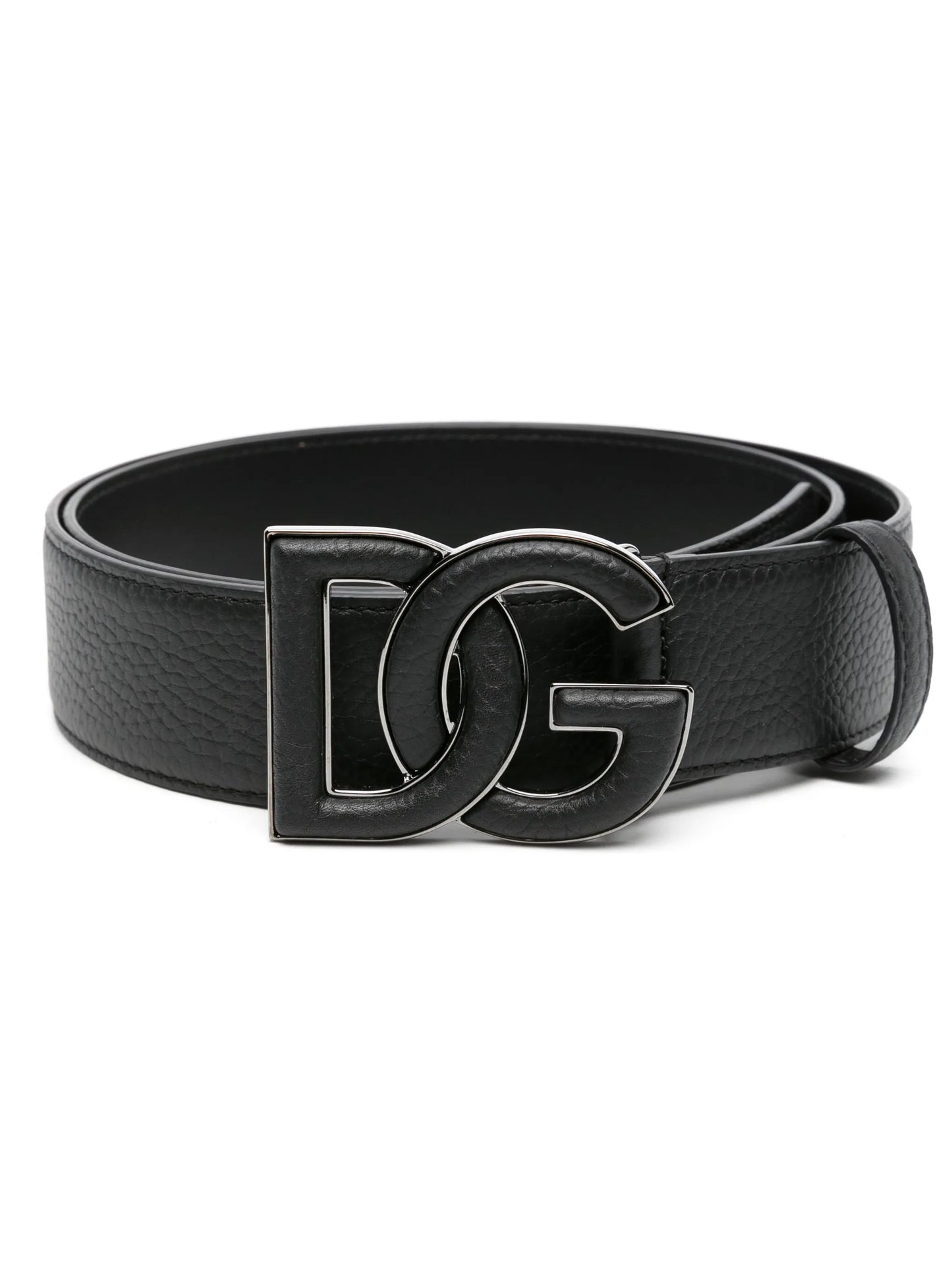 logo-buckle leather belt