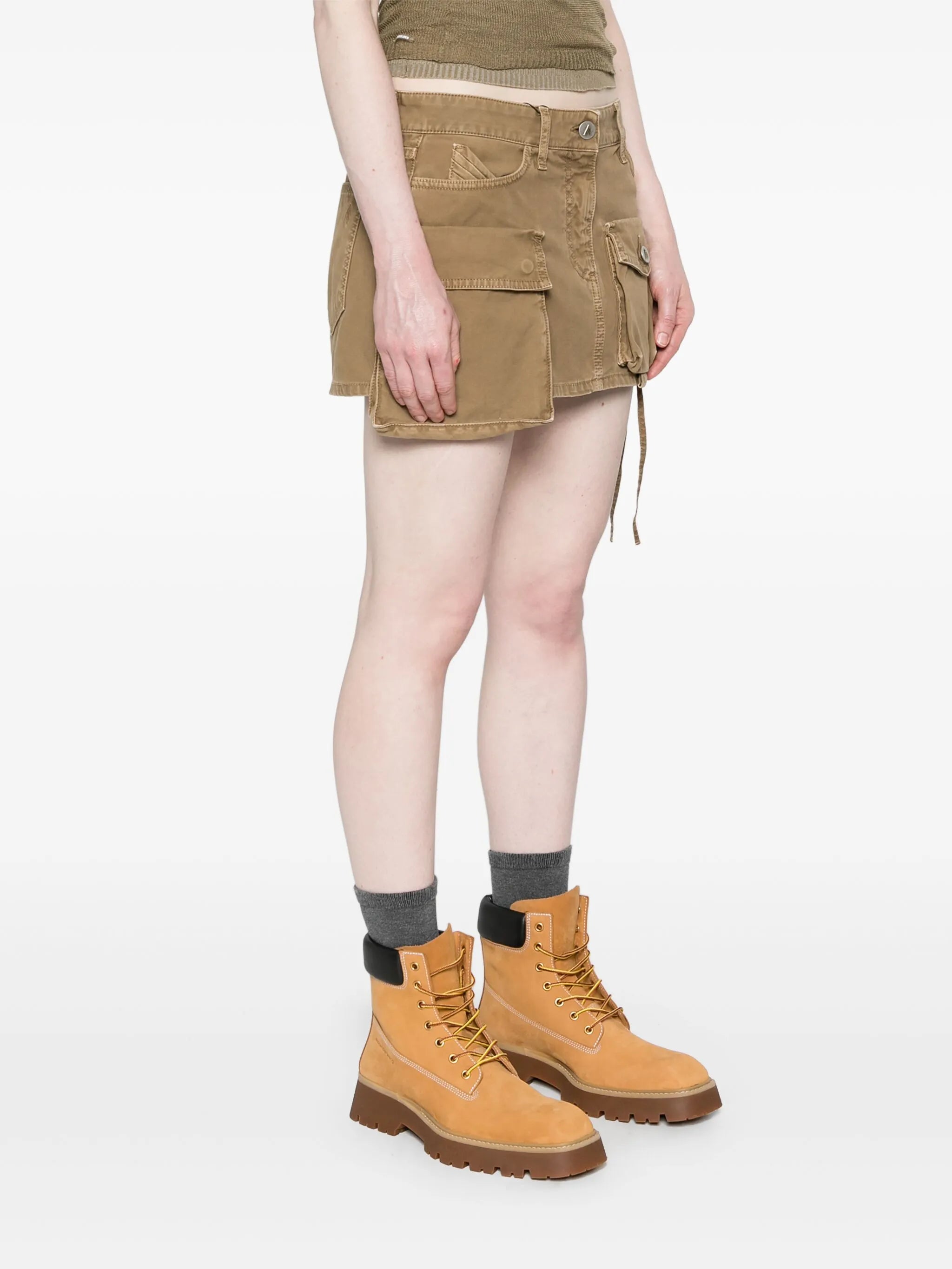 Fay denim cargo miniskirt