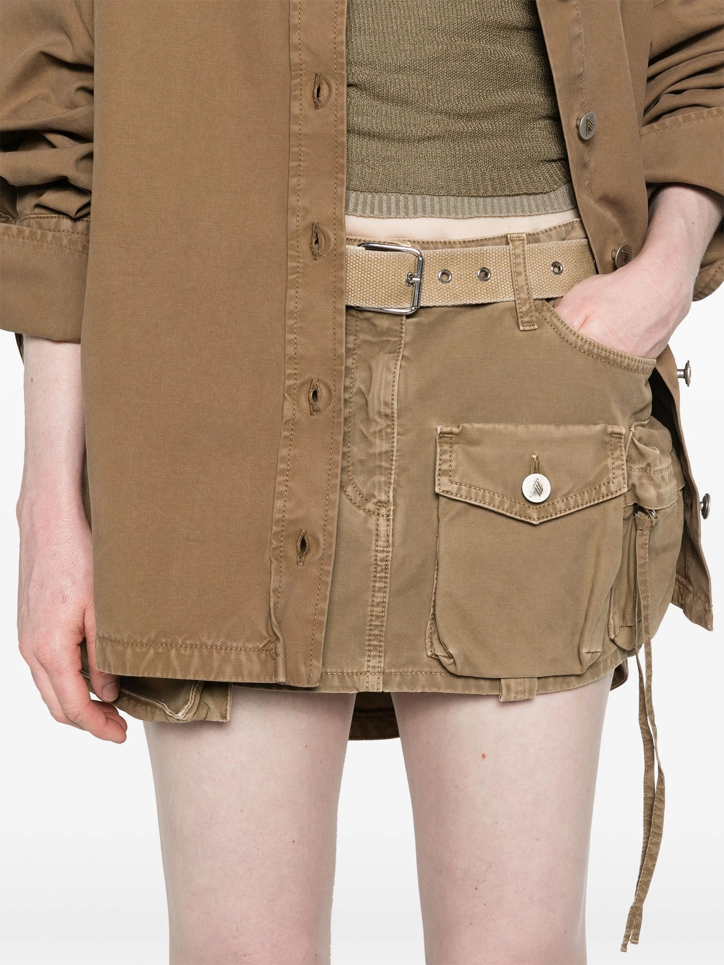 Fay denim cargo miniskirt