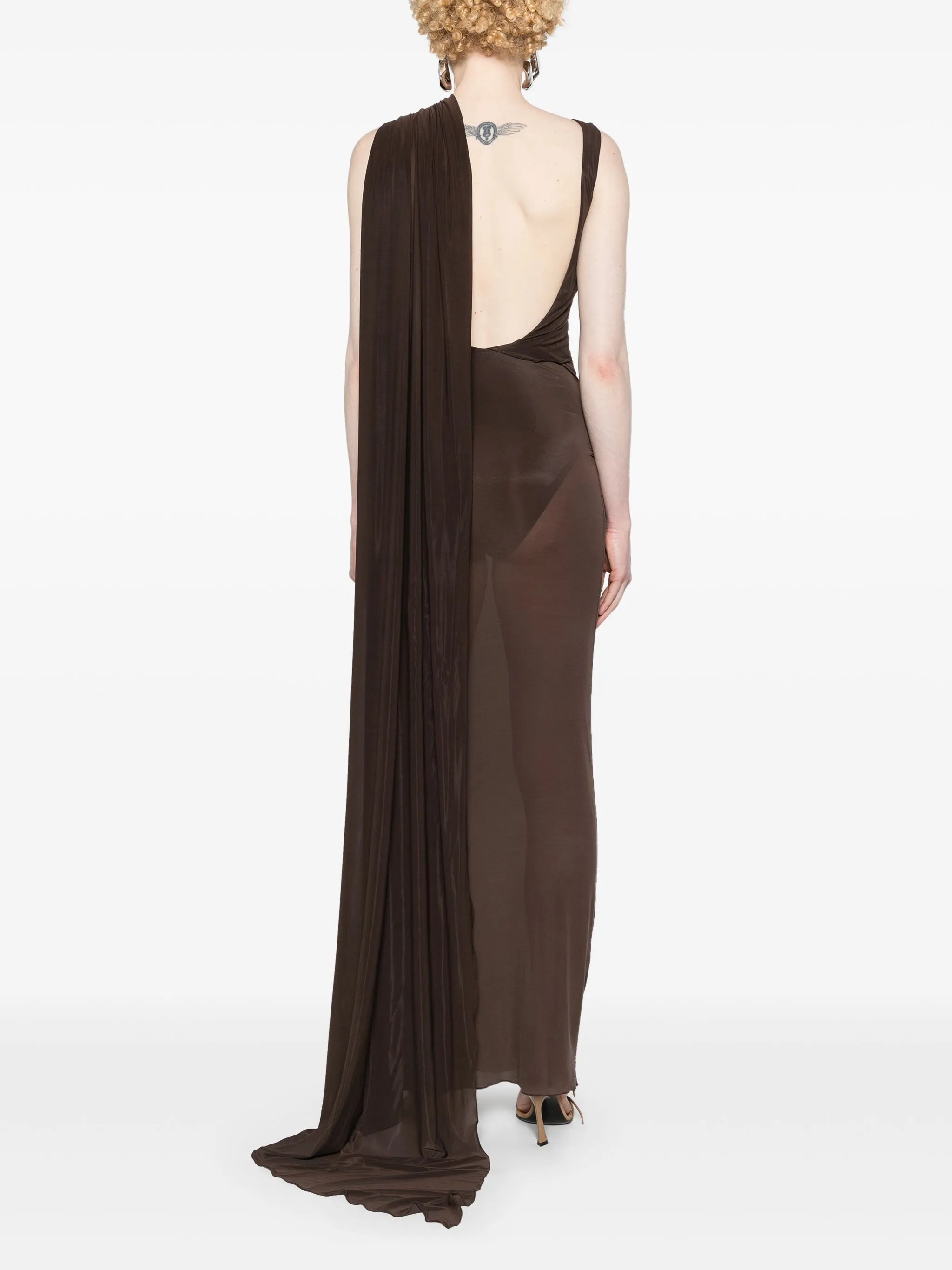 halterneck open-back maxi dress