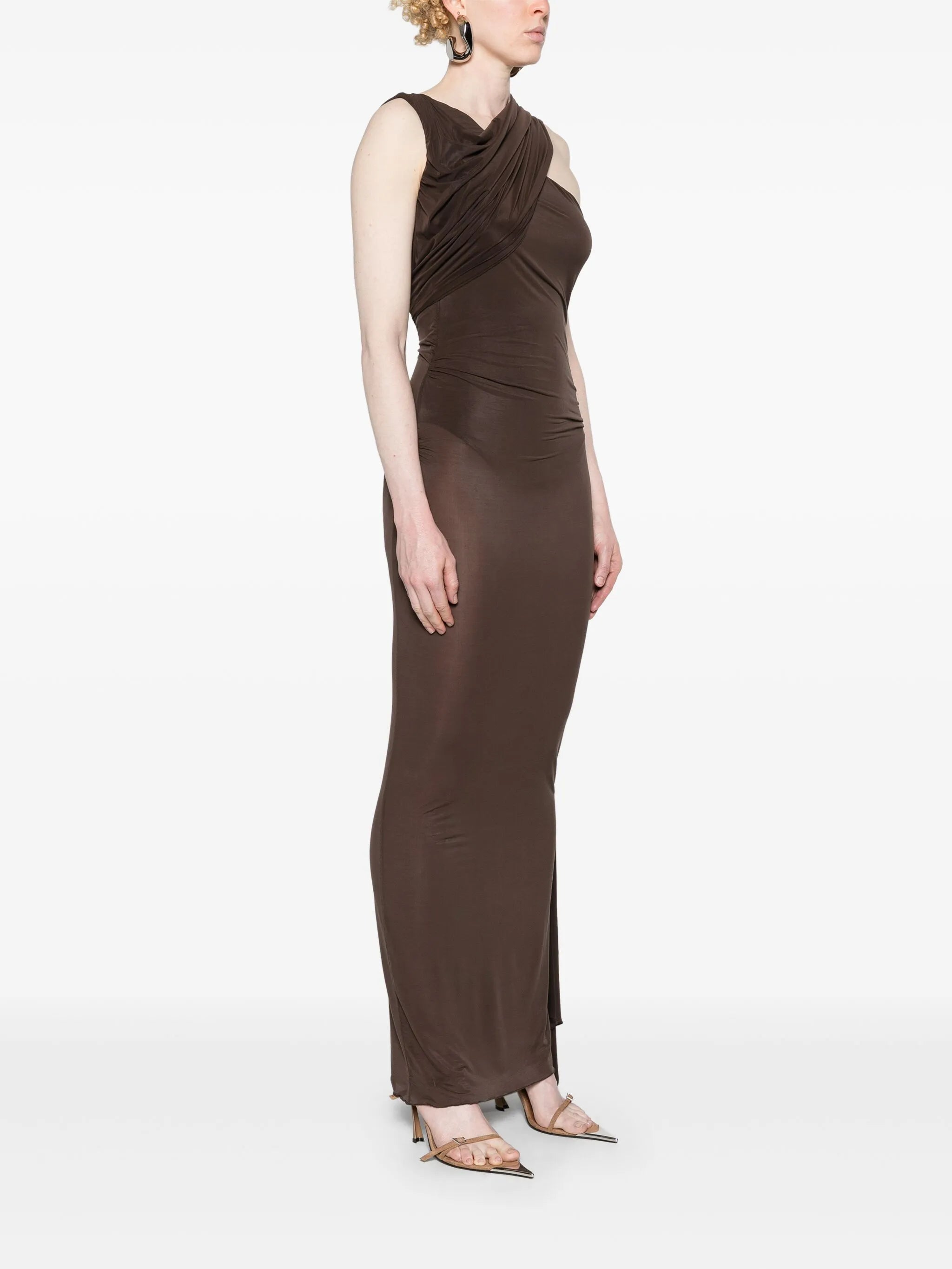 halterneck open-back maxi dress