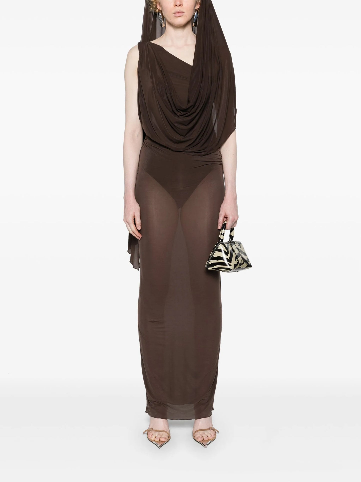 halterneck open-back maxi dress