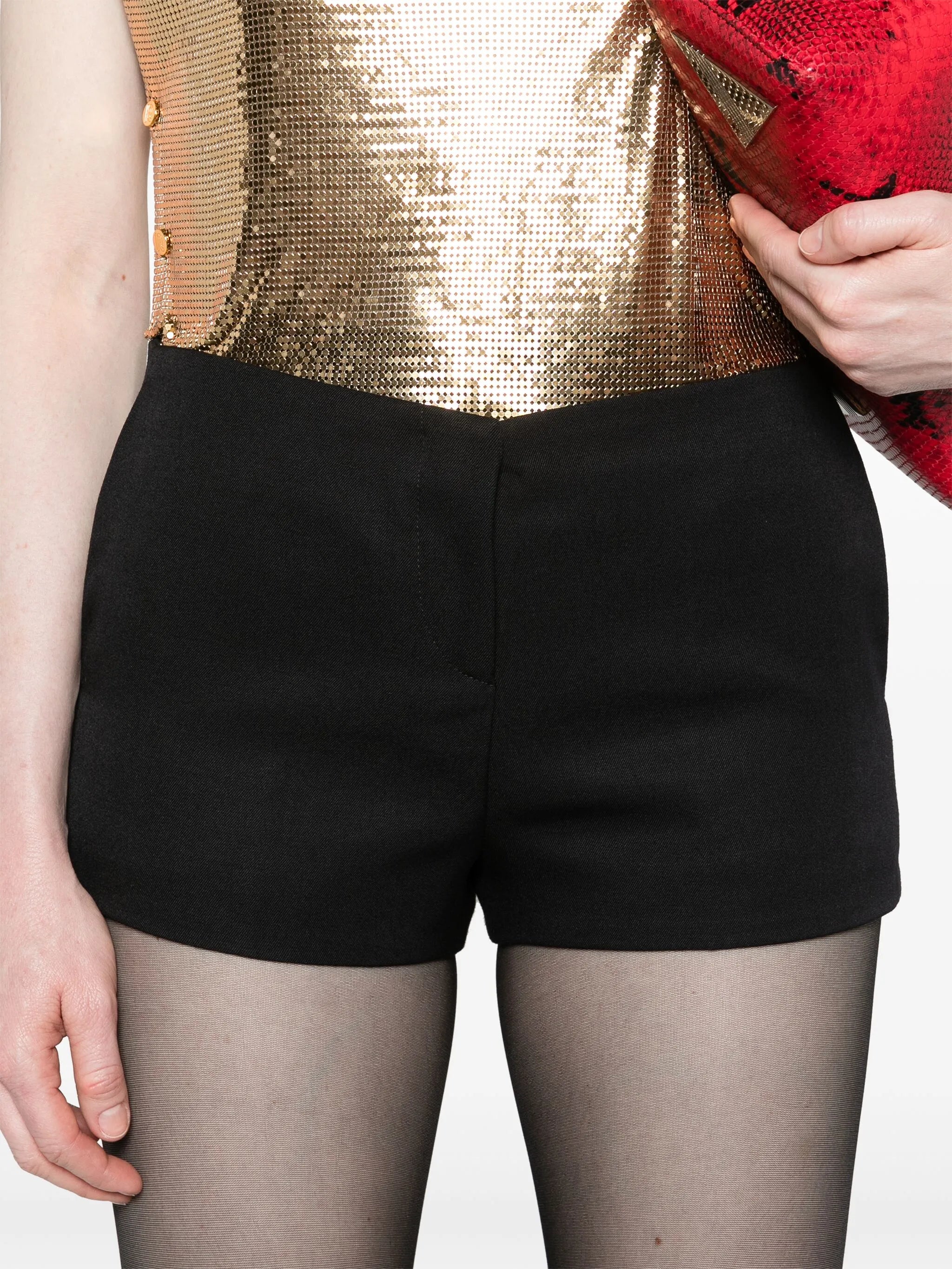 low-rise tailored mini shorts