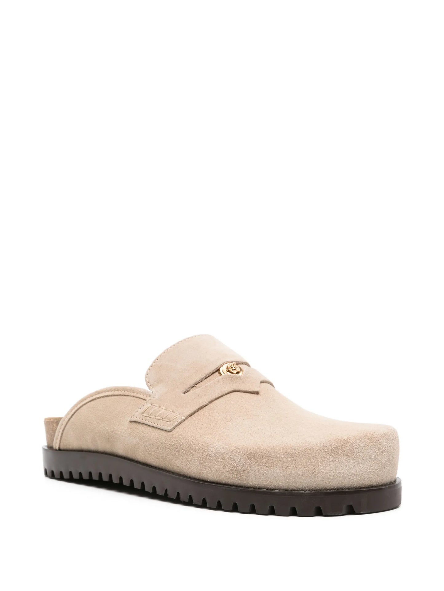 Medusa-penny suede mules