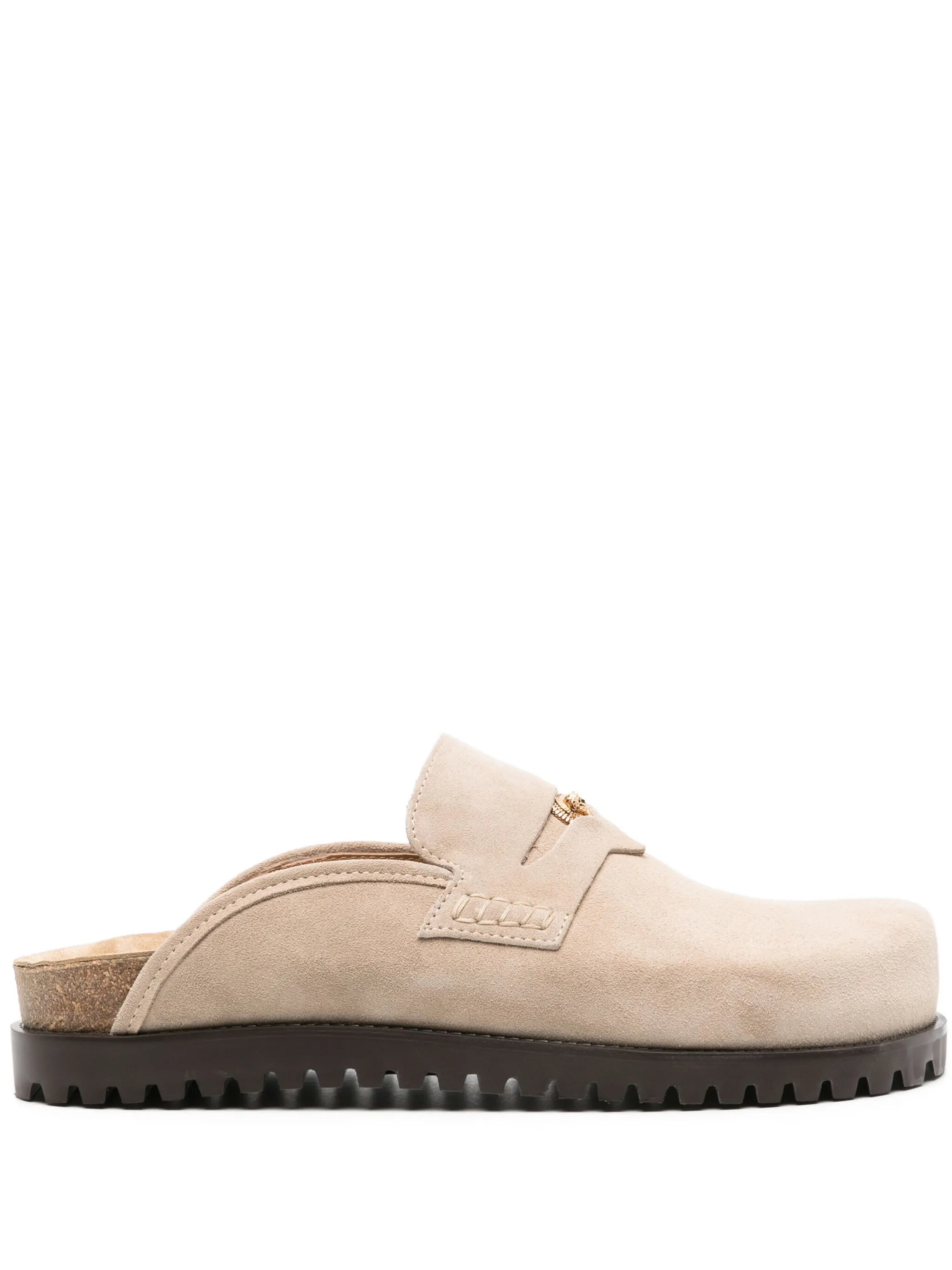 Medusa-penny suede mules