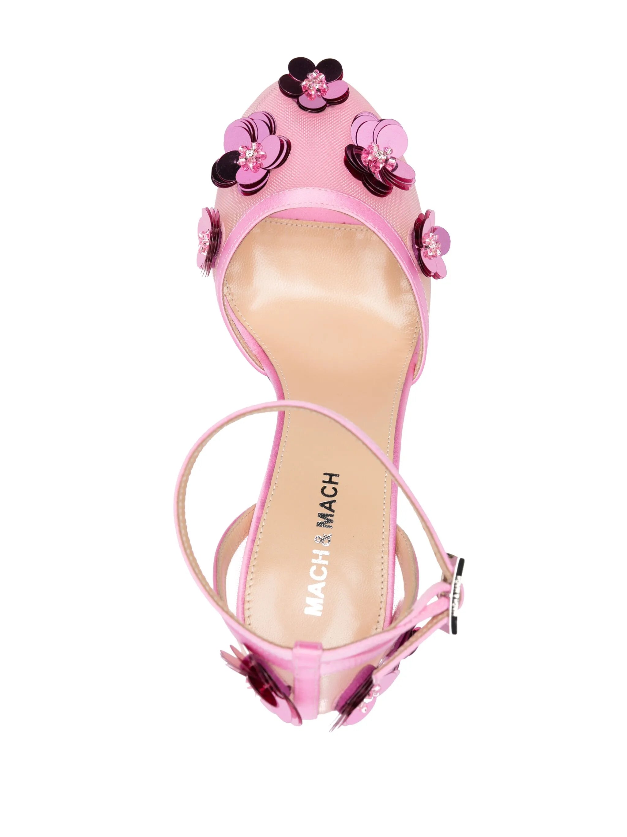 110mm floral-appliqué pumps
