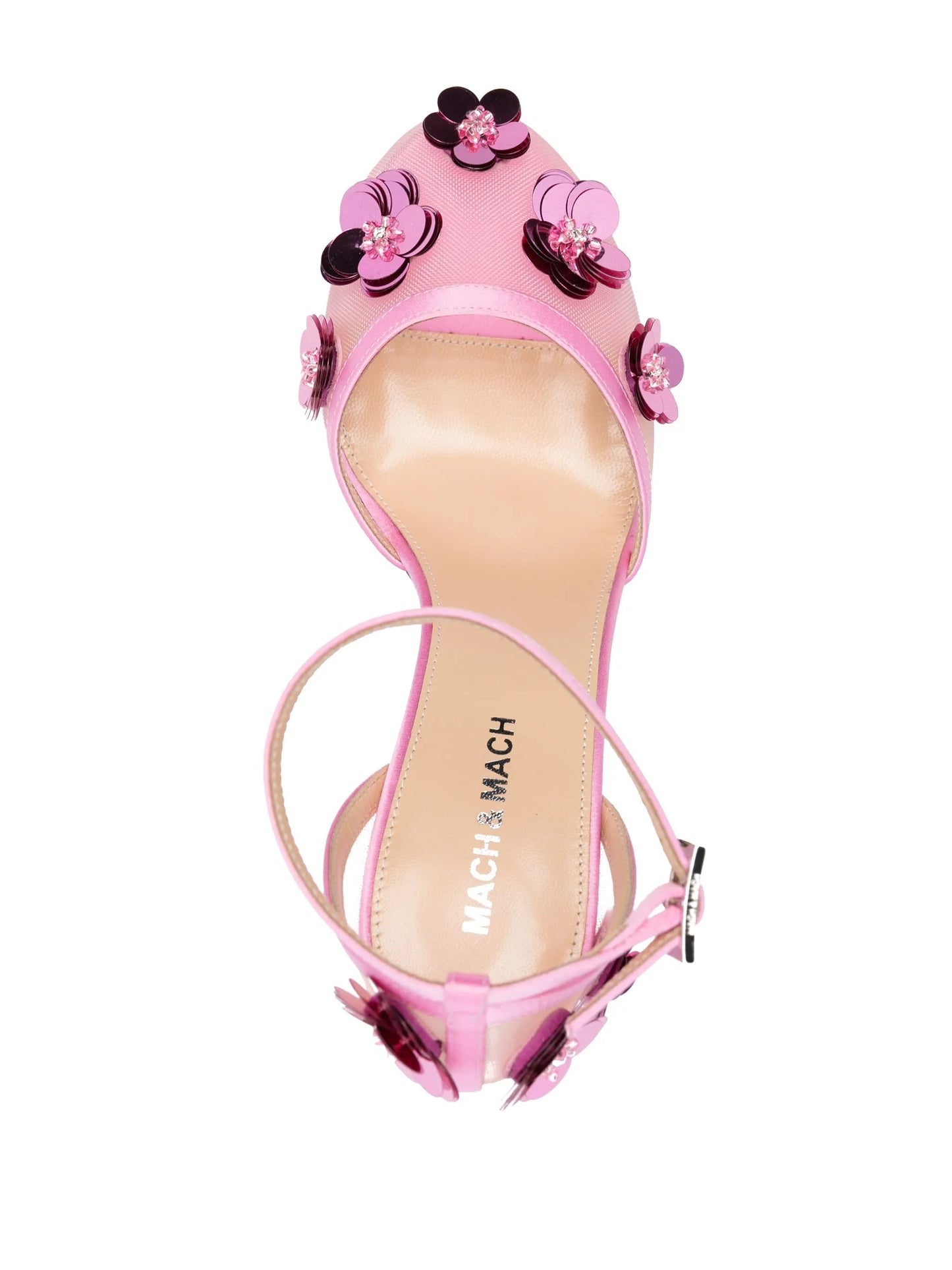 110mm floral-appliqué pumps