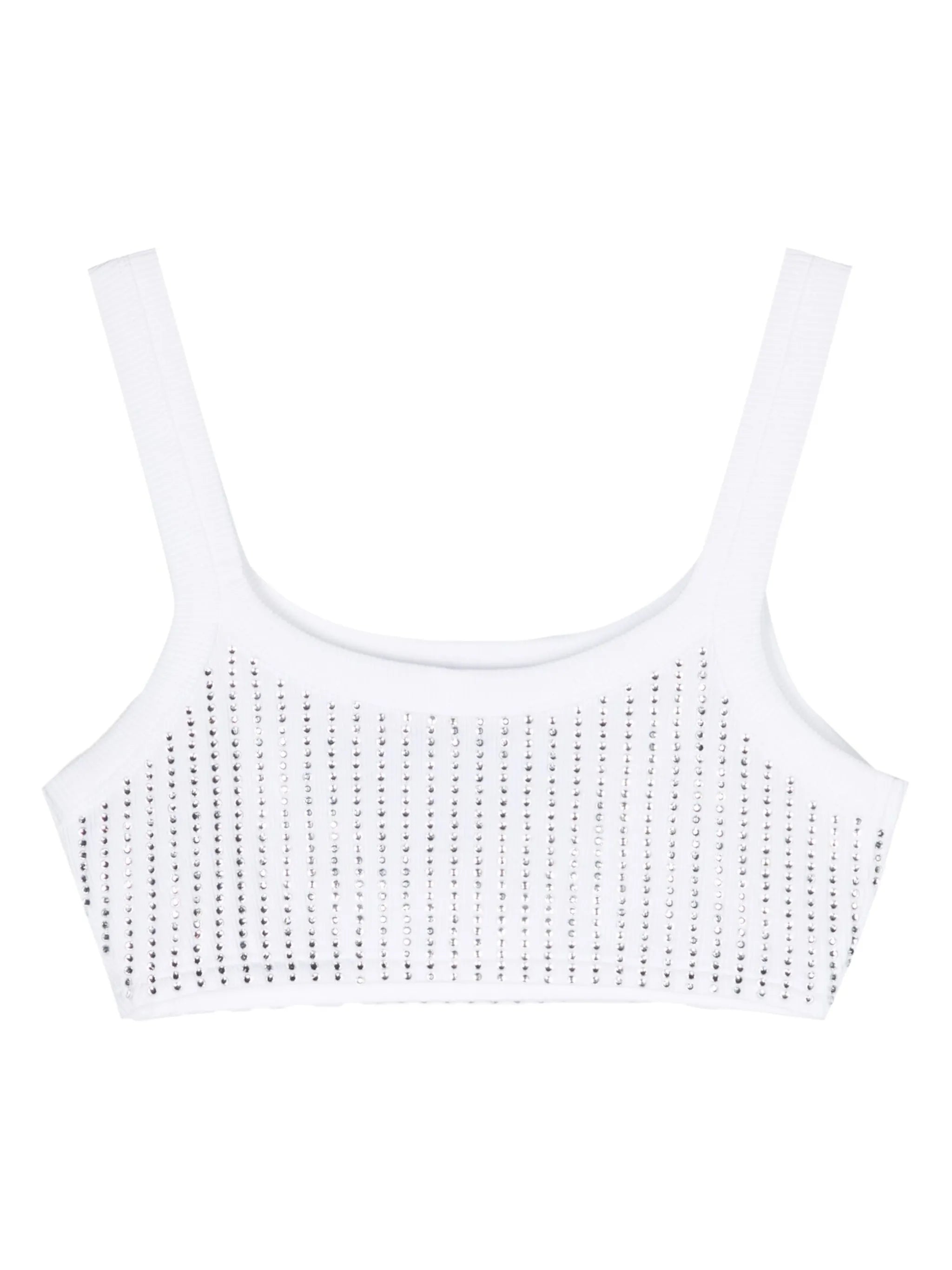 rhinestoned cotton crop top
