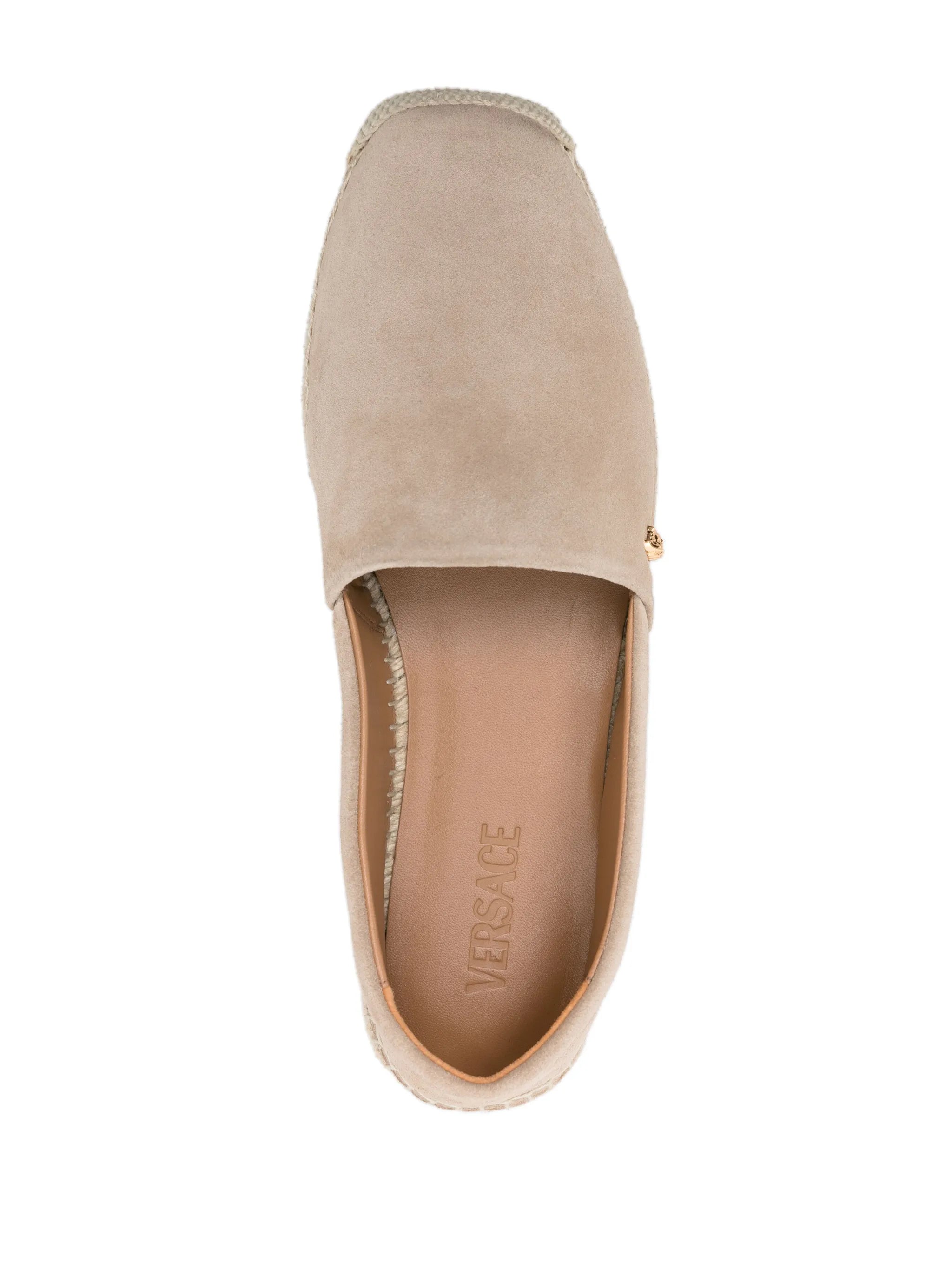 Medusa-plaque suede espadrilles