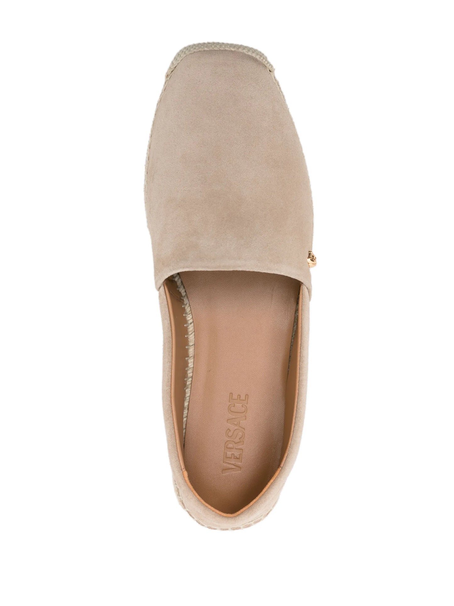 Medusa-plaque suede espadrilles