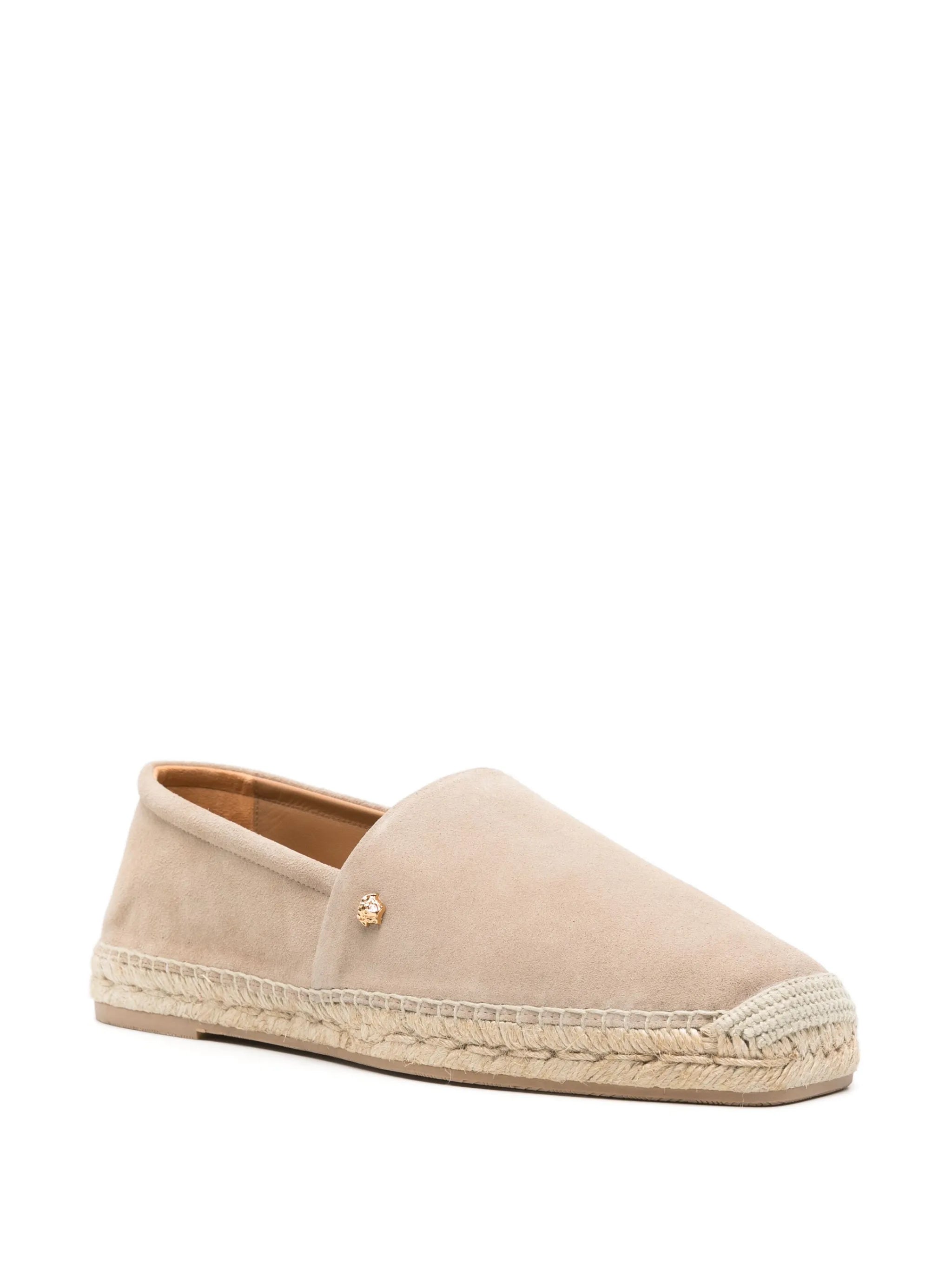 Medusa-plaque suede espadrilles