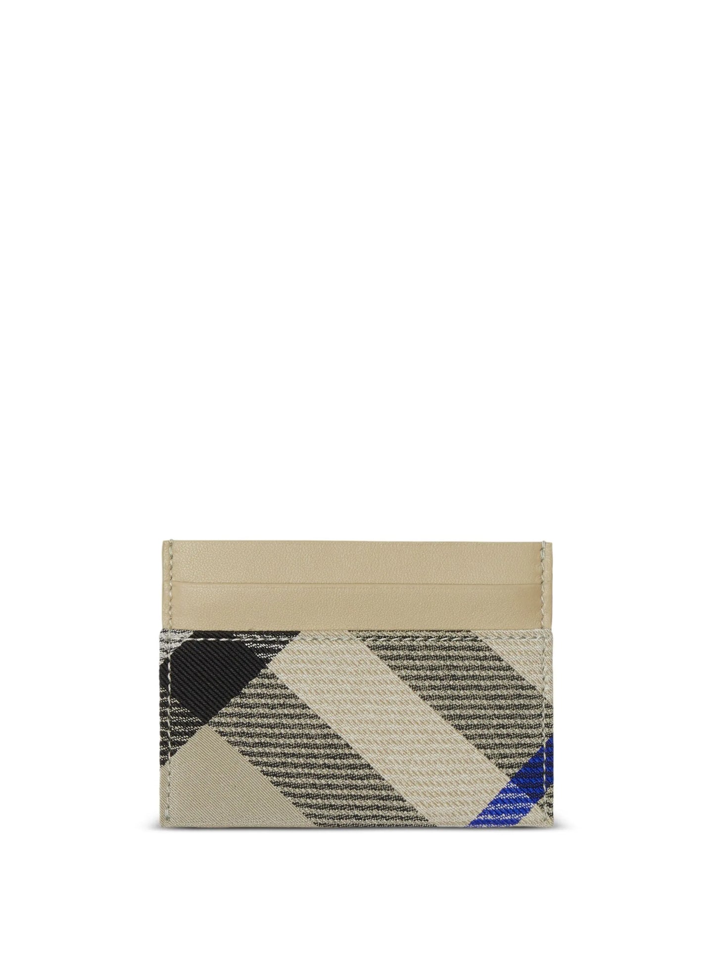 checked leather cardholder