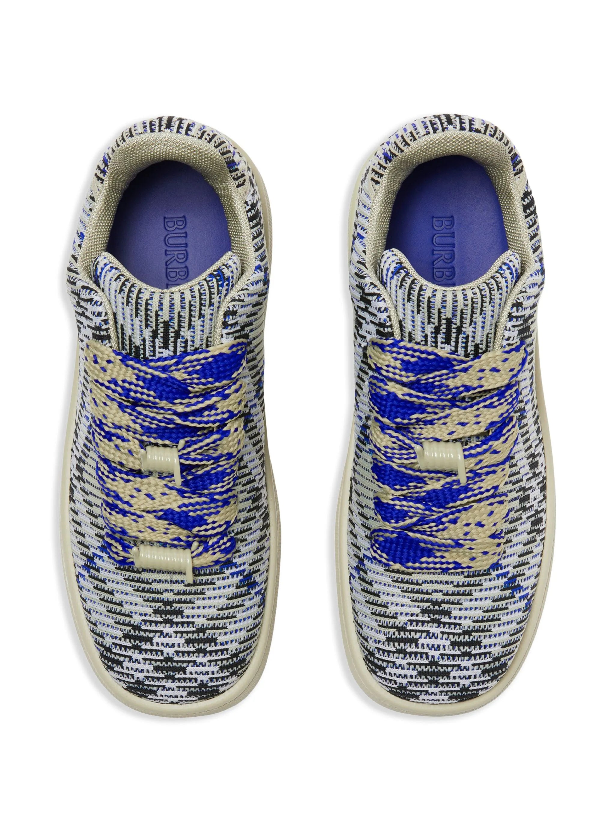 Box checked knitted sneakers