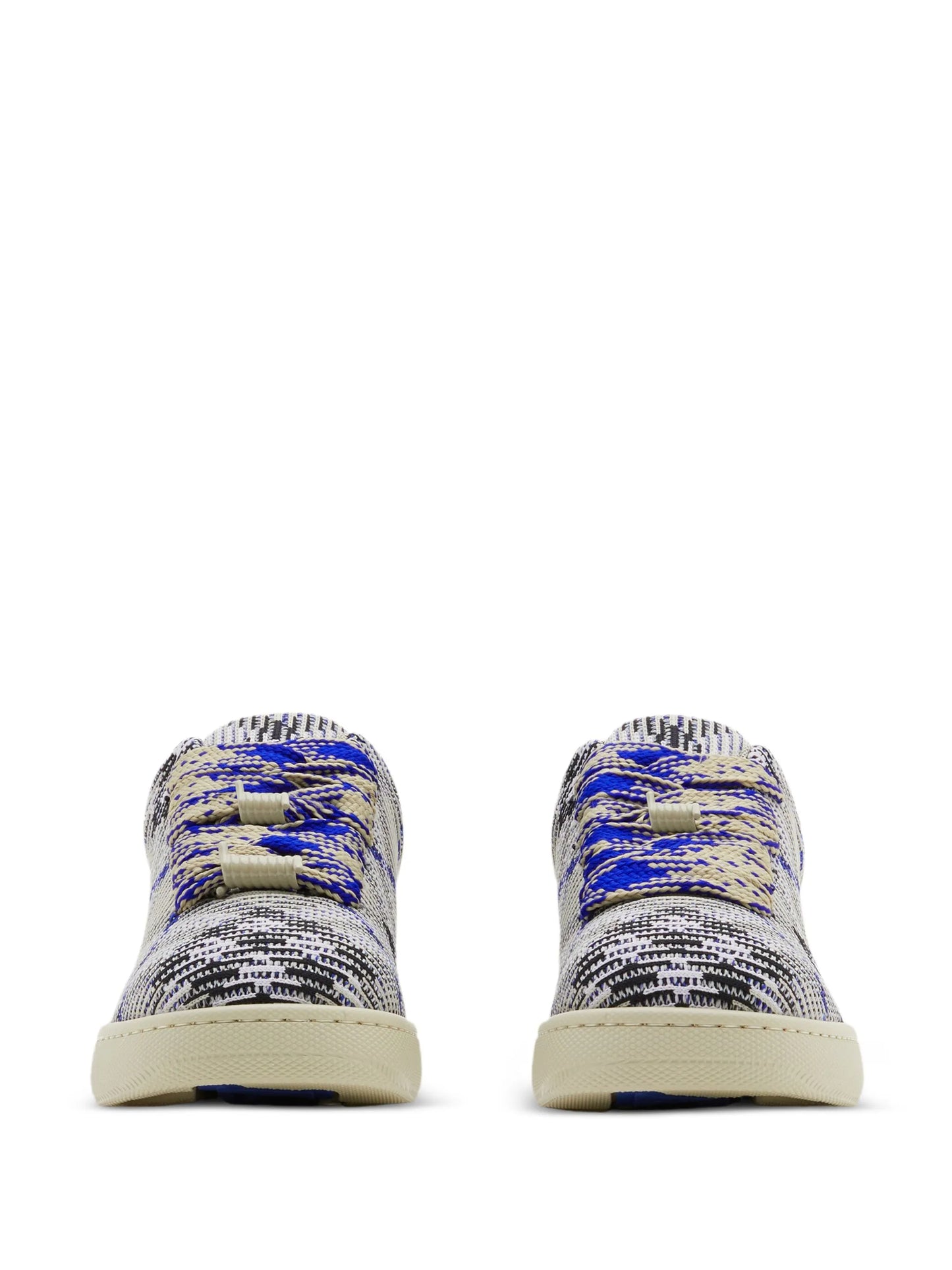 Box checked knitted sneakers