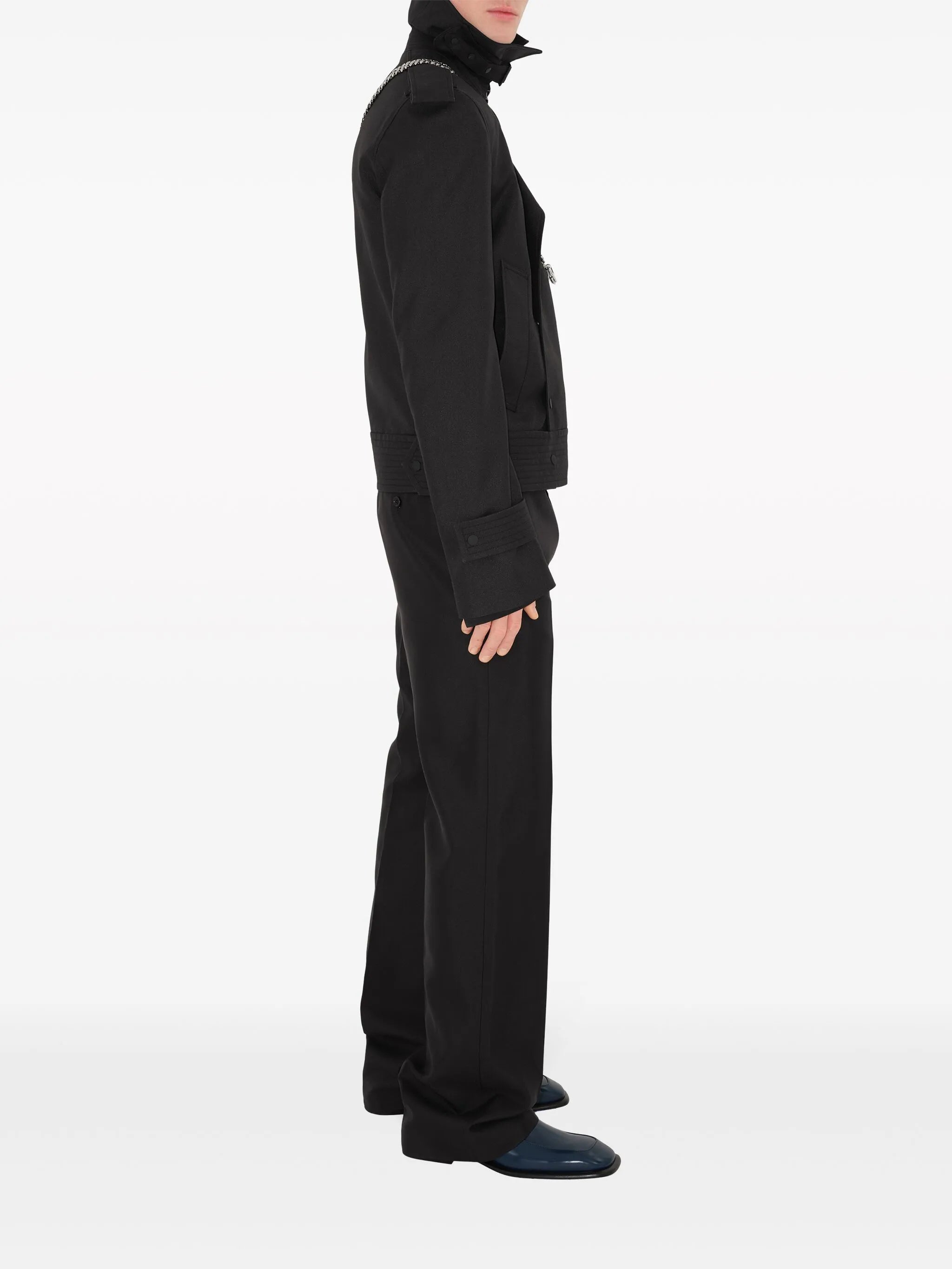 wool-blend tailored trousers