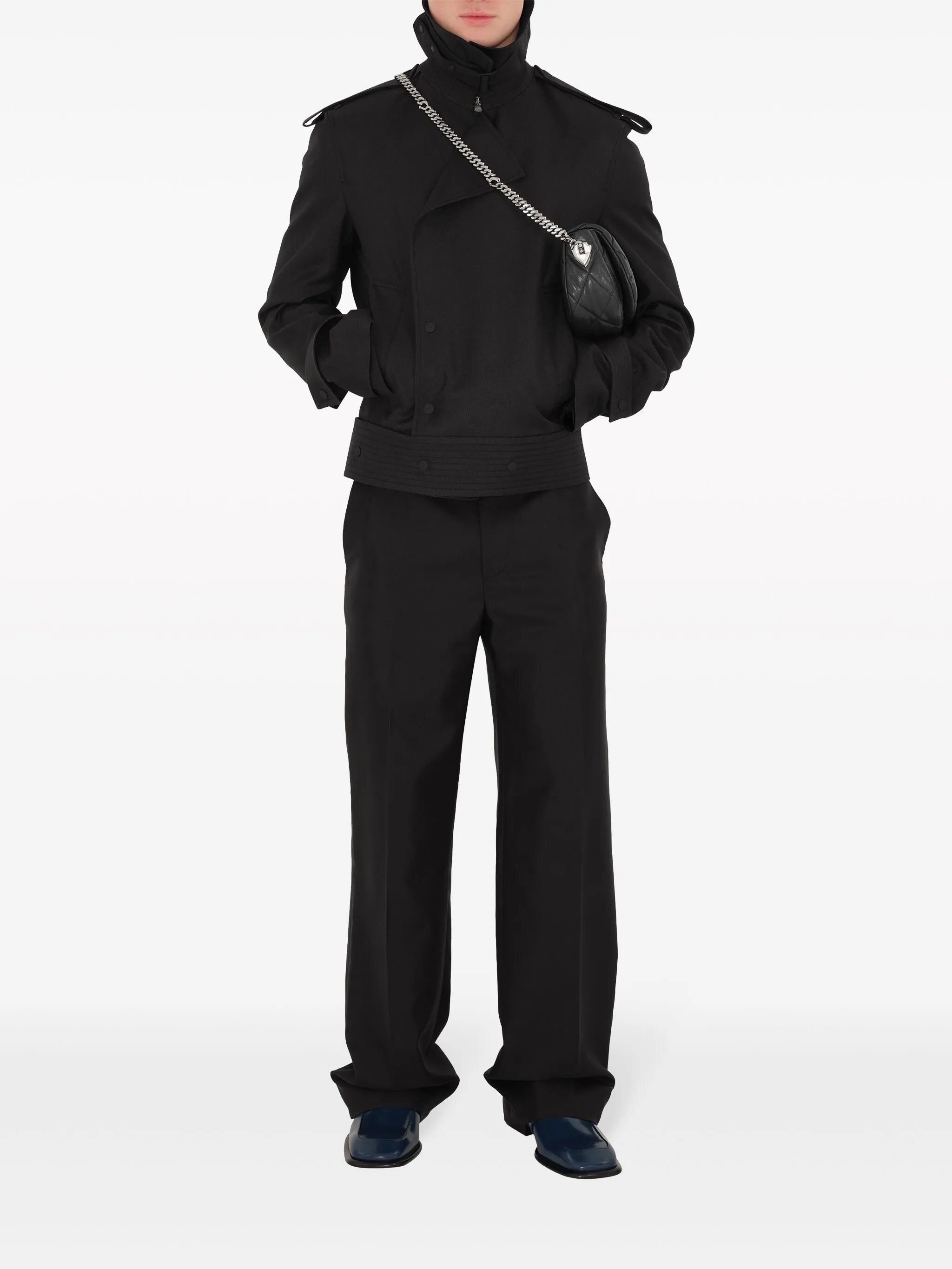 wool-blend tailored trousers
