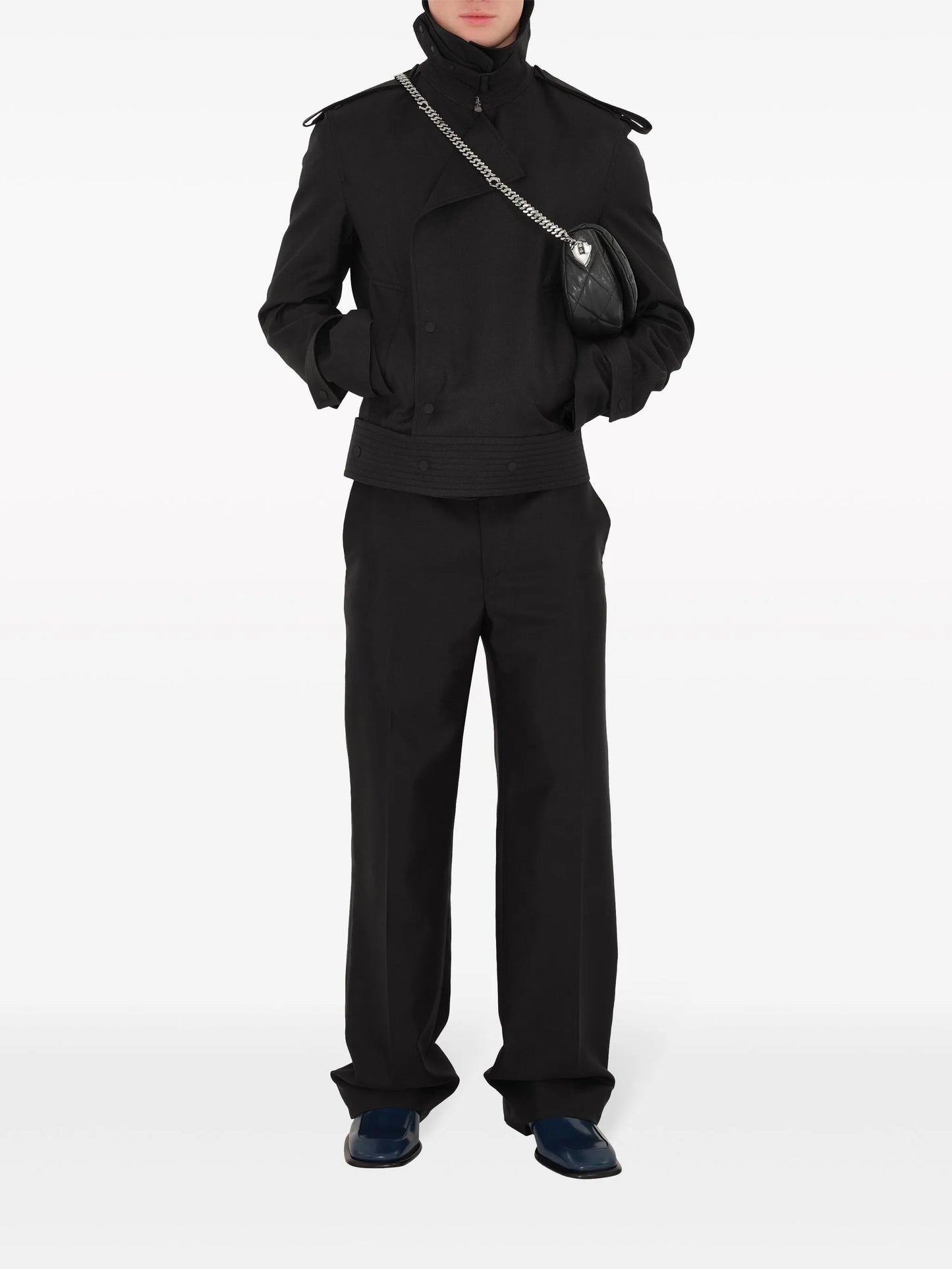 wool-blend tailored trousers