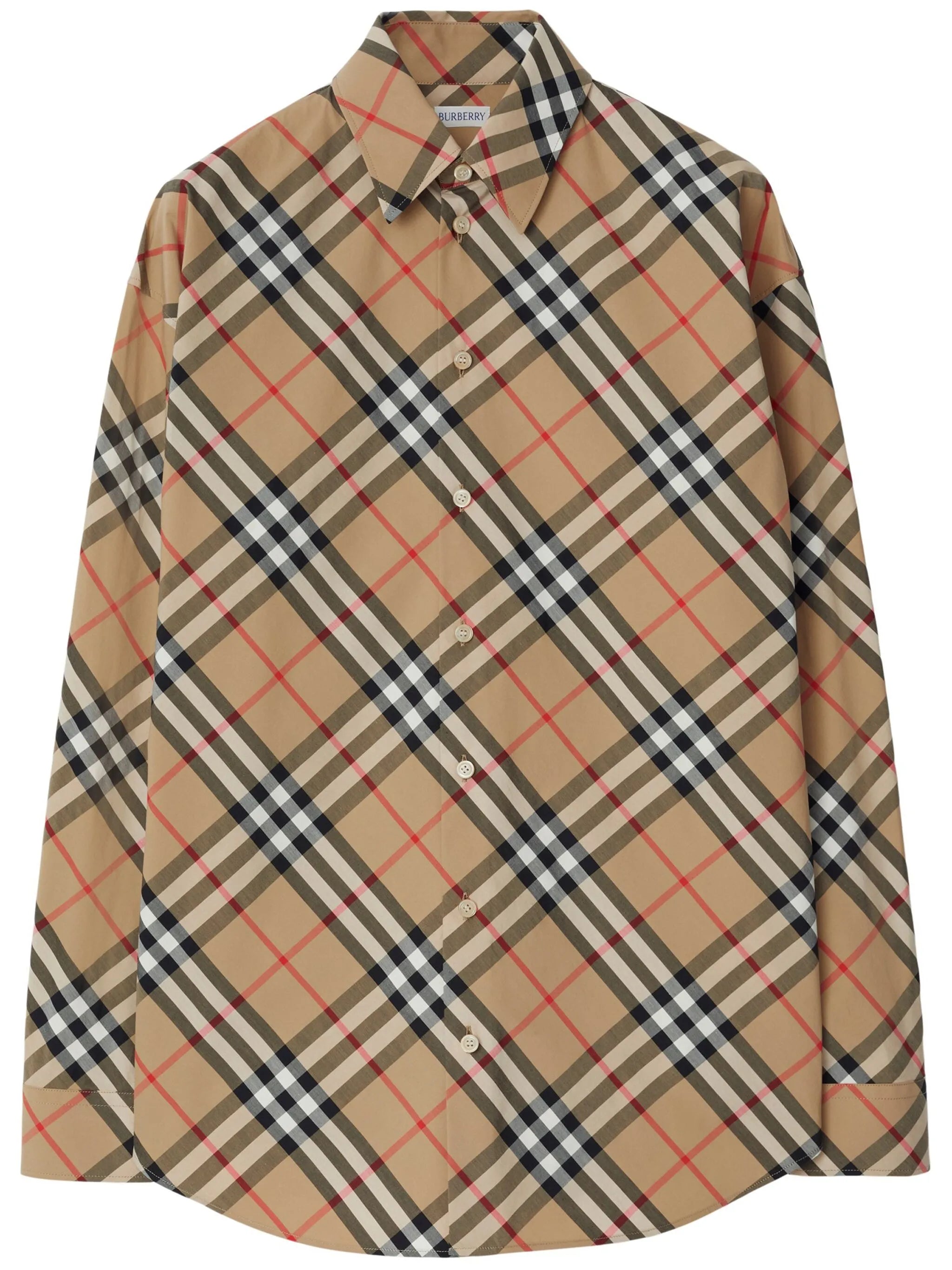 check-pattern cotton shirt