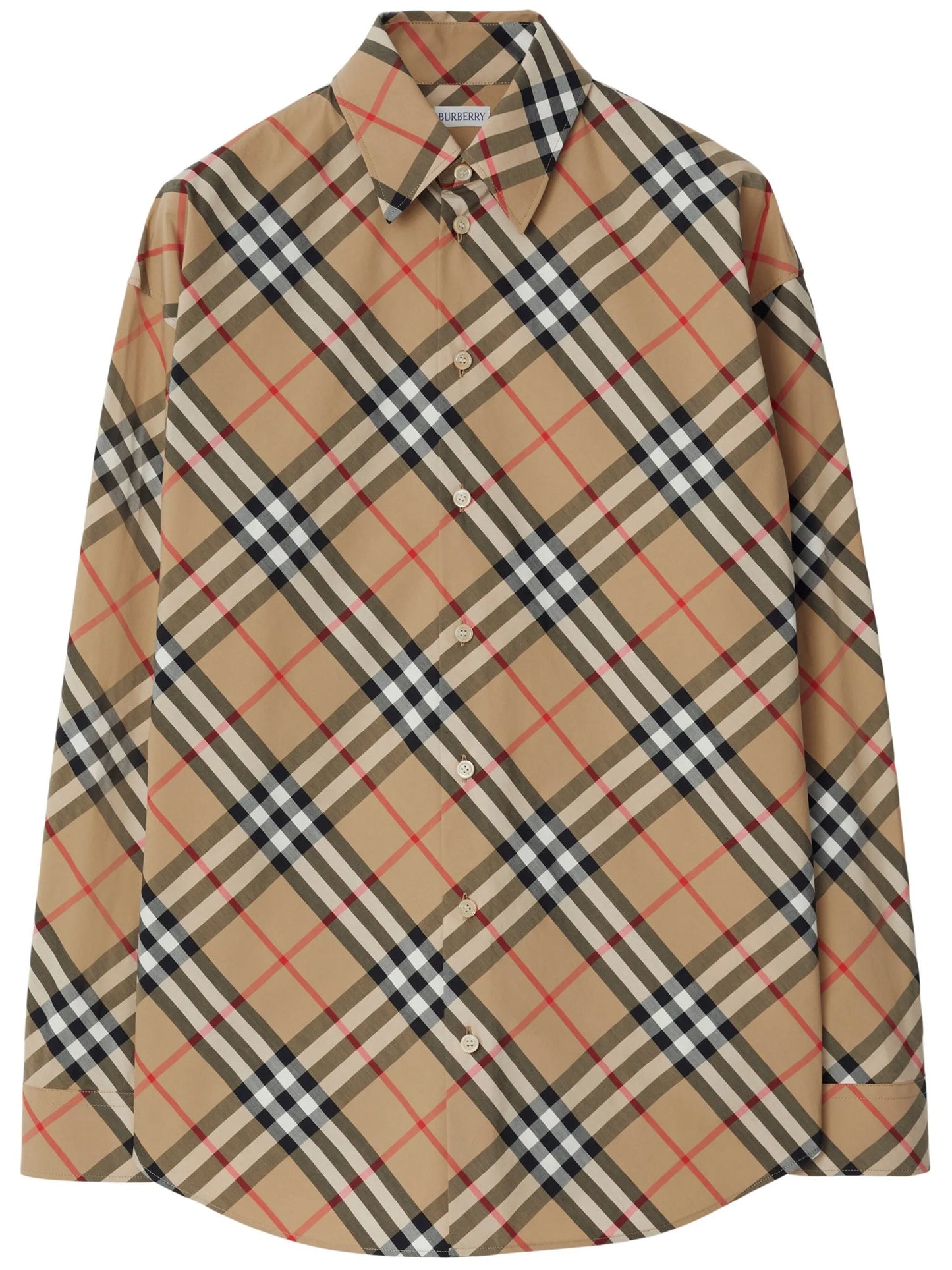 check-pattern cotton shirt